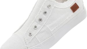 Xrh Women's Slip On Shoes Non Slip Fashion Canvas Sneakers