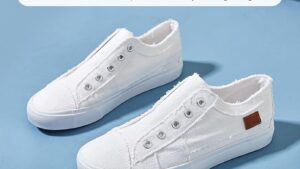 Xrh Women's Slip On Shoes Non Slip Fashion Canvas Sneakers
