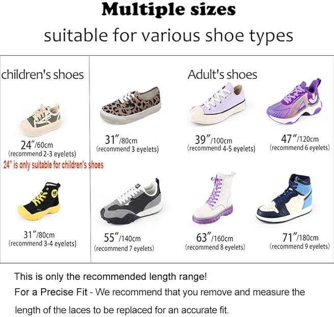 Zhentor 3 Pair Flat Shoe Laces For Sneakers