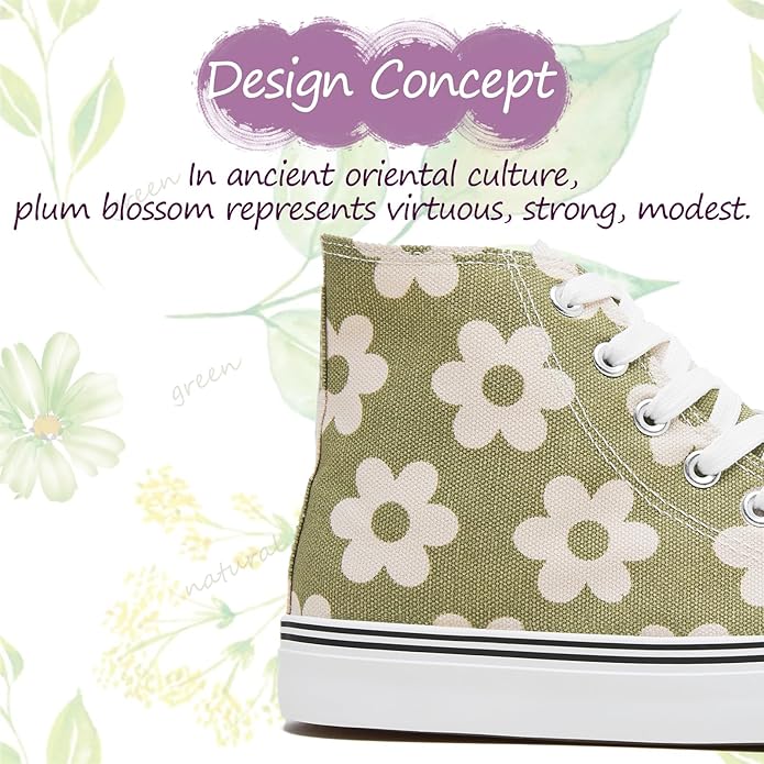 Kufeiti Women's High Top Canvas Sneakers