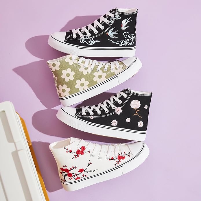 Kufeiti Women's High Top Canvas Sneakers