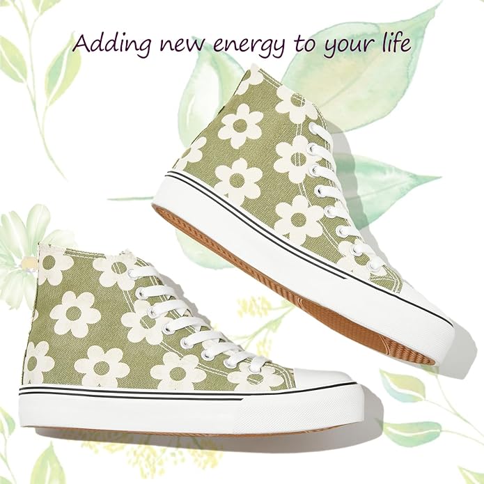 Kufeiti Women's High Top Canvas Sneakers