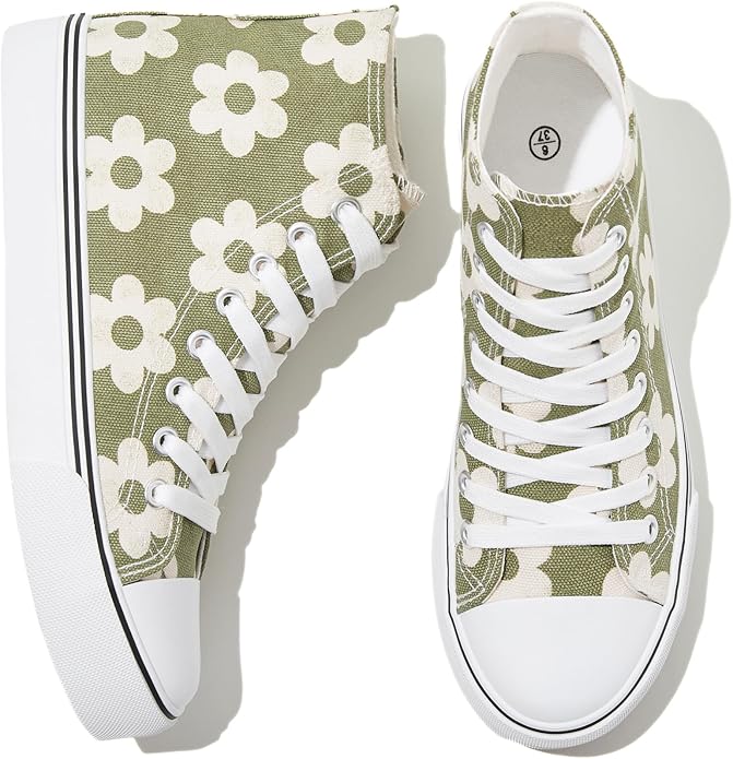 Kufeiti Women's High Top Canvas Sneakers