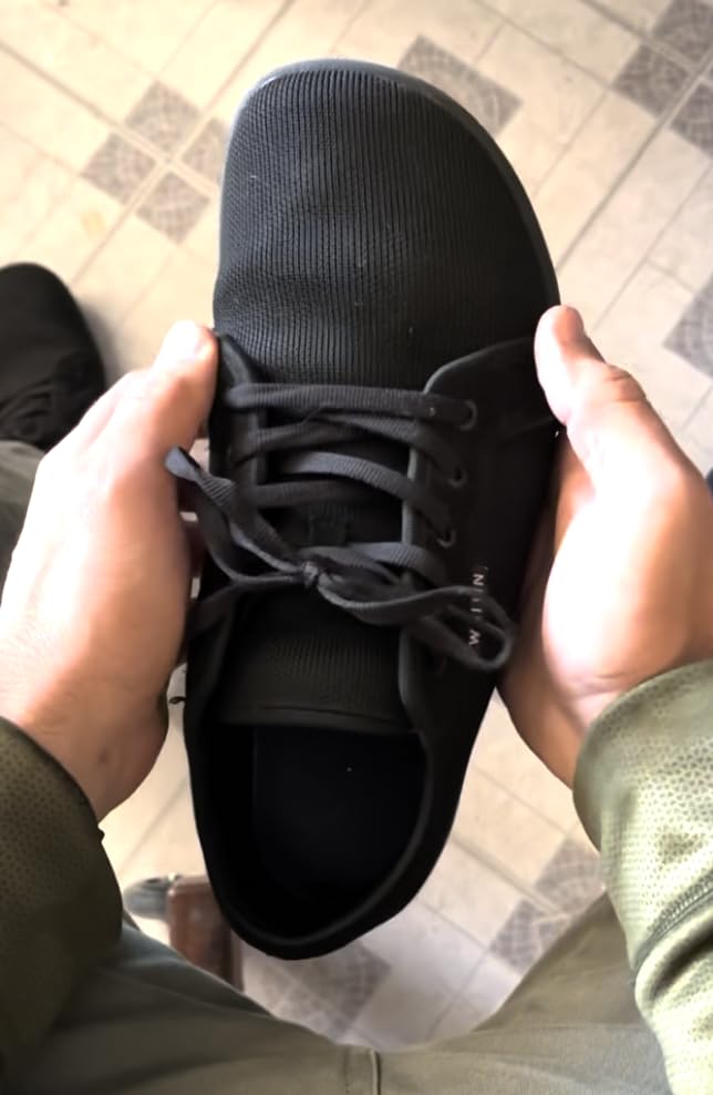 WHITIN barefoot sneaker showing knit upper construction detail and flexible sole design