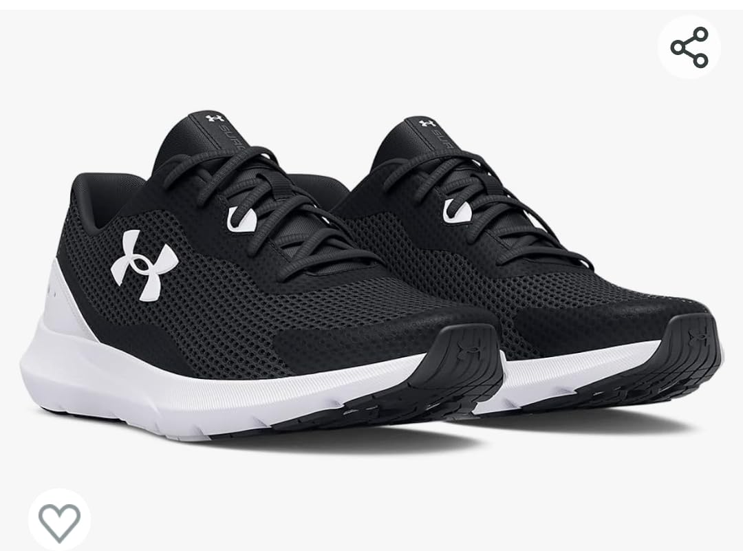 Under Armour Surge 3 insole and interior cushioning showing footbed construction details