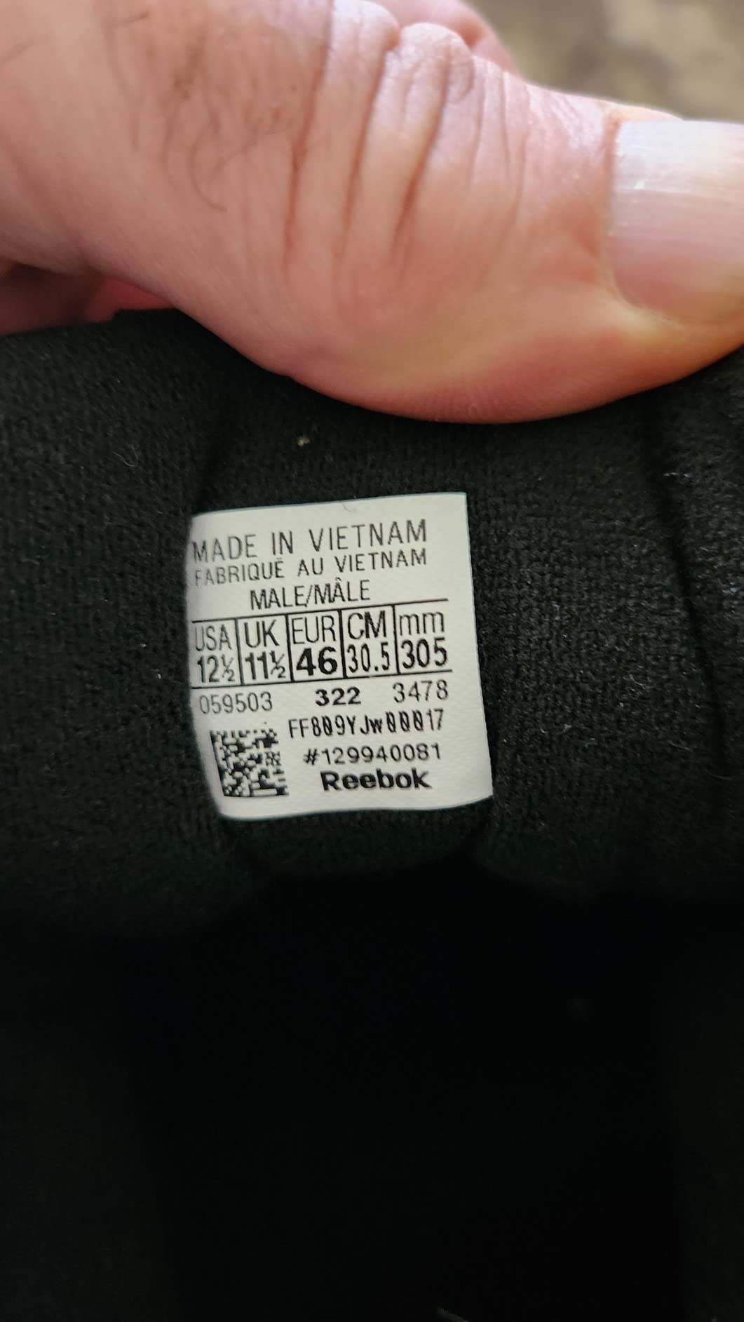 Reebok EX-O-FIT HI showing OrthoLite sockliner that lifts out for custom orthotics compatibility