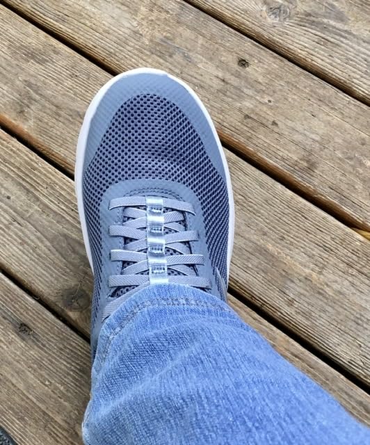 Skechers Go Walk Flex in two-tone denim blue colorway showing casual style versatility for daily outfits