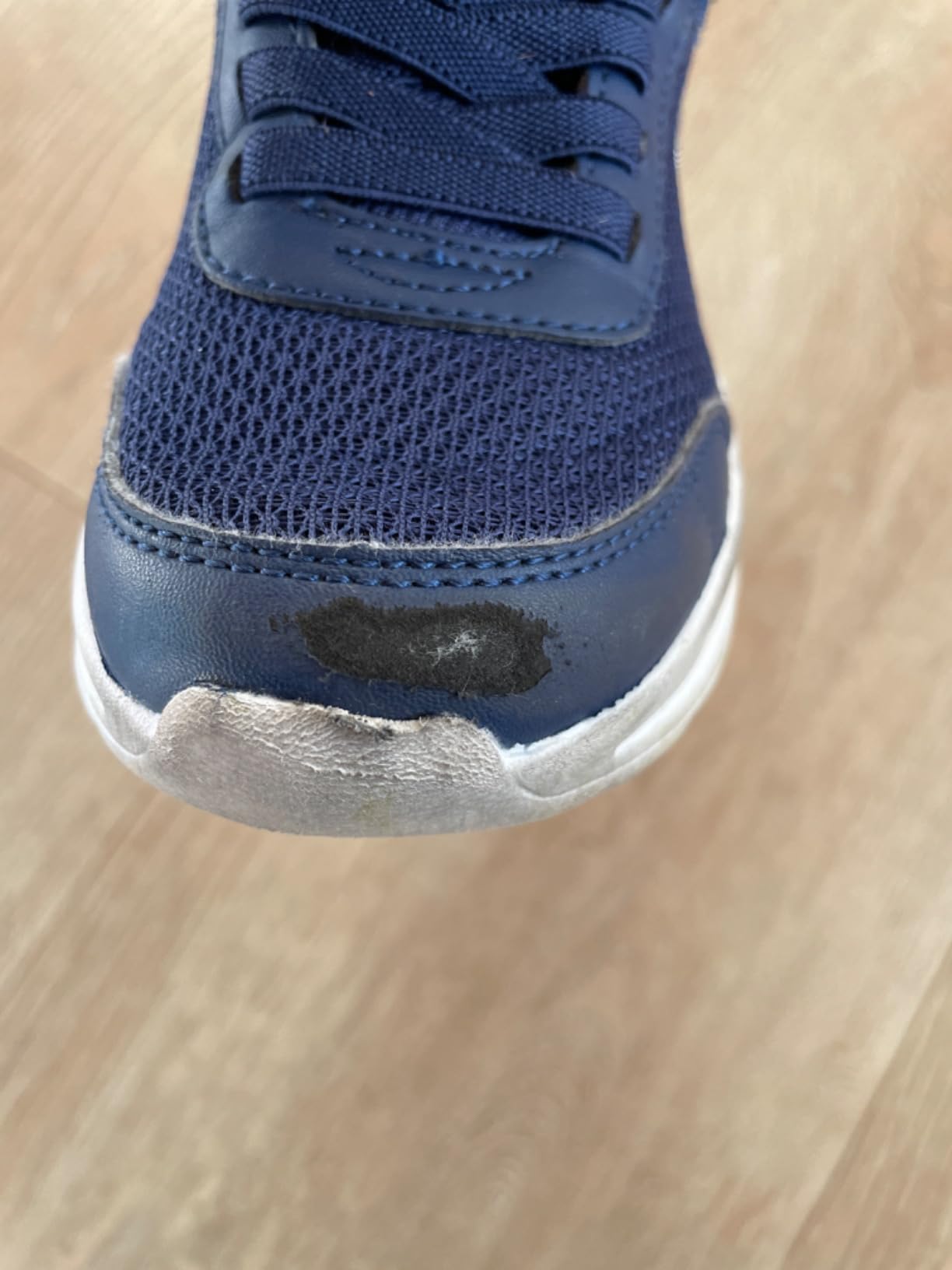 Skechers Dynamatic after several weeks of school wear showing normal wear patterns