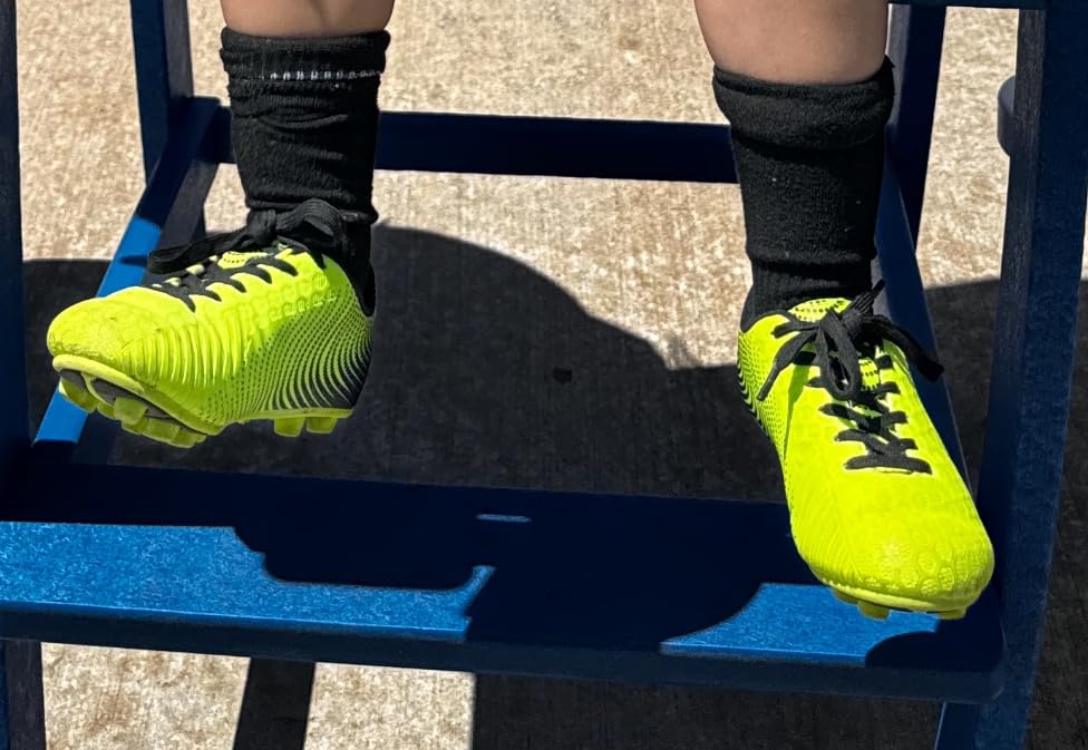Close-up of Vizari Stealth soccer cleat showing synthetic mesh upper construction and lacing system