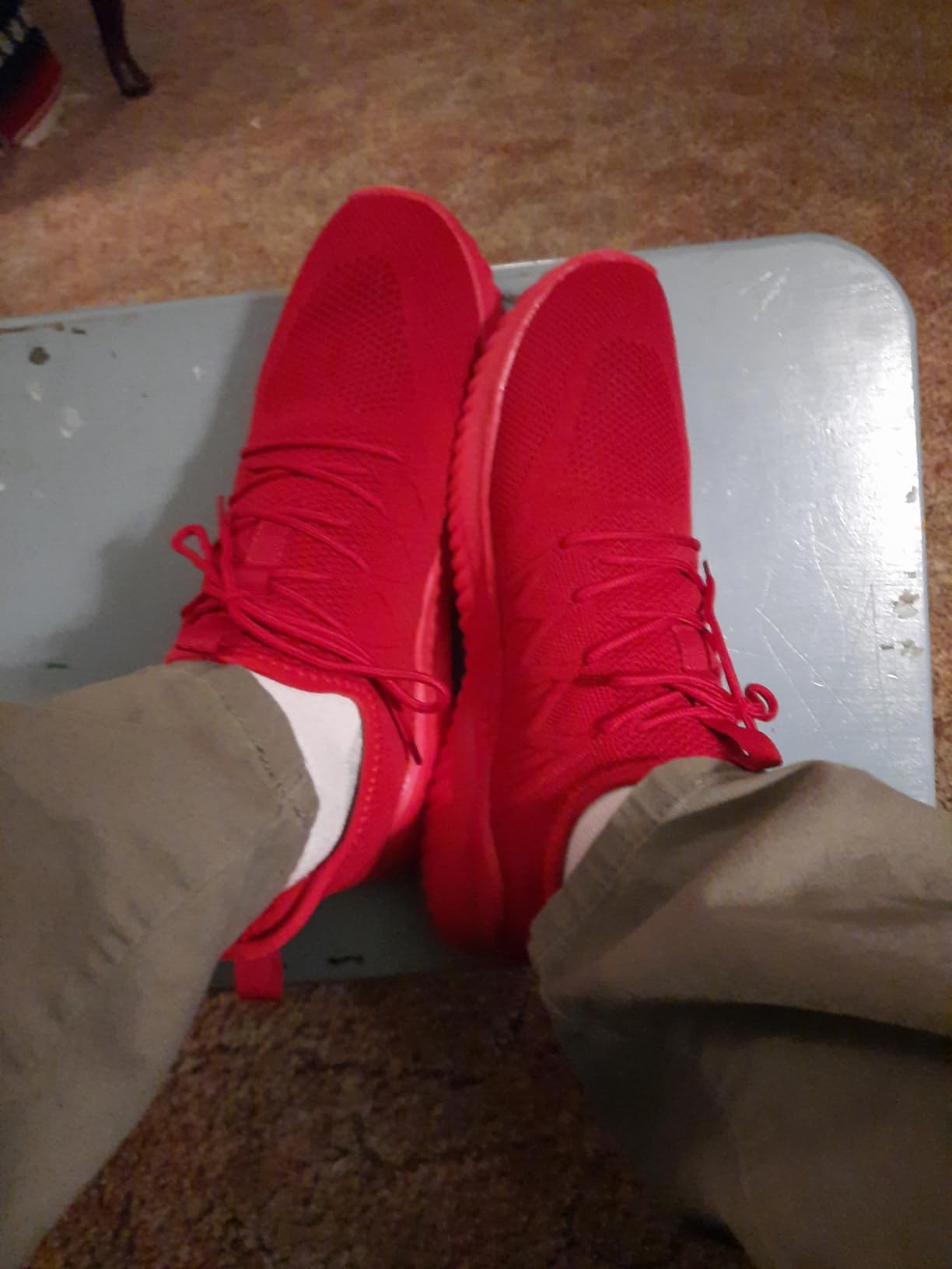 Actual wear testing showing Socviis shoes in real-world walking environment on pavement