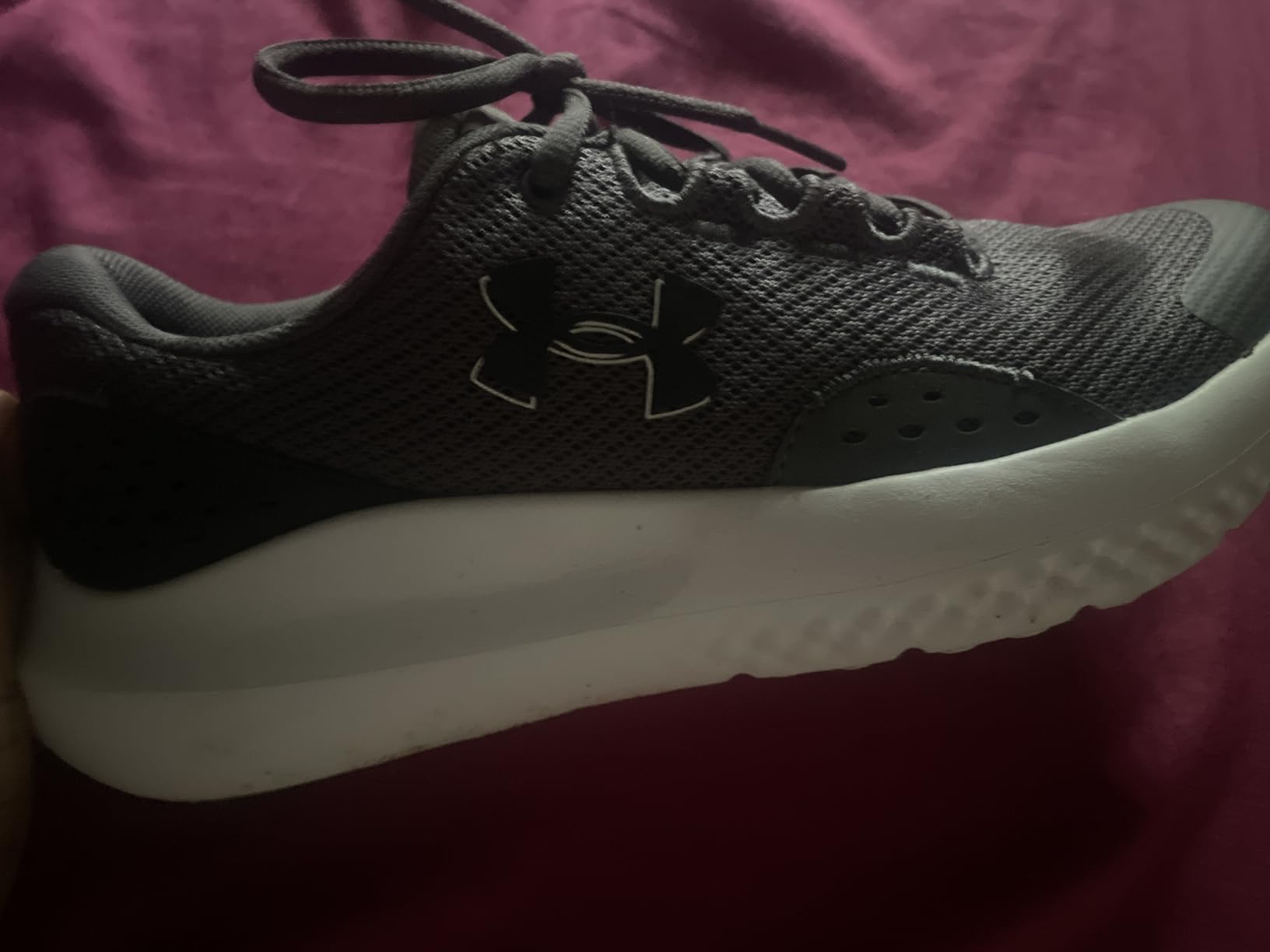 Under Armour Boys Grade School Surge 4 red black colorway side profile view