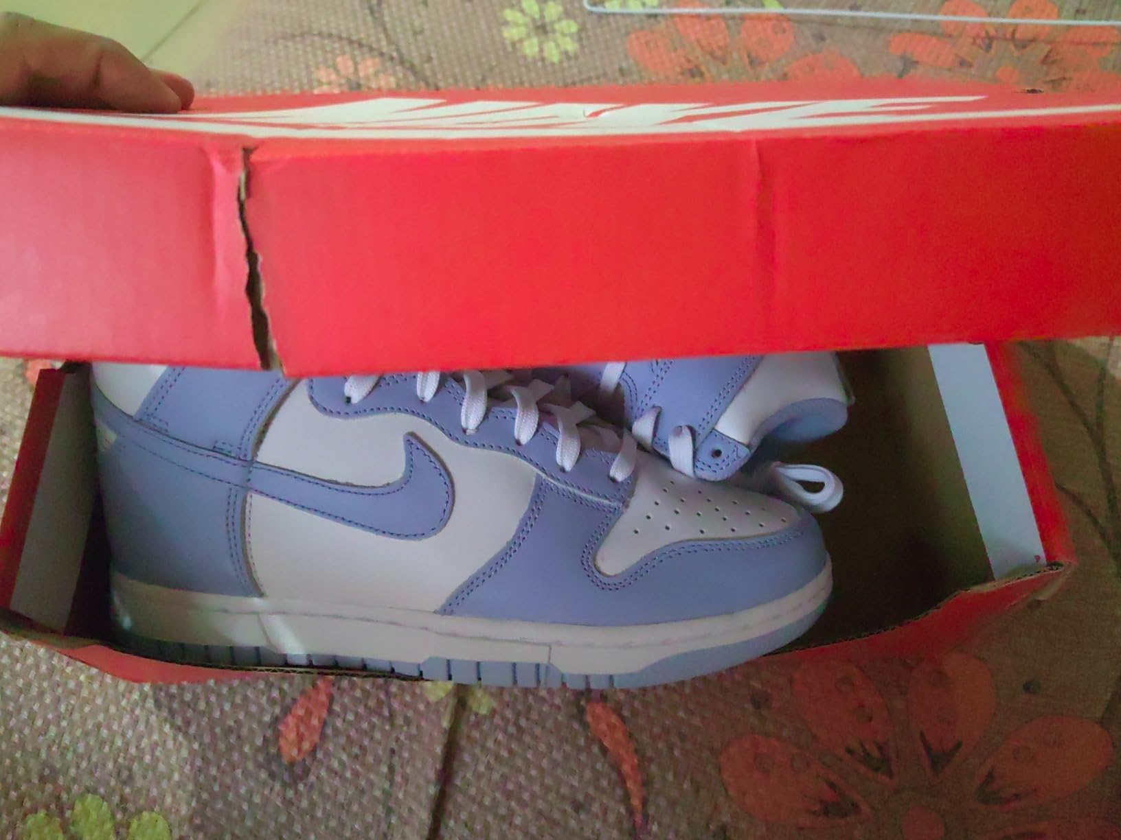 Nike Women's Dunk High interior padding and Nike branding details