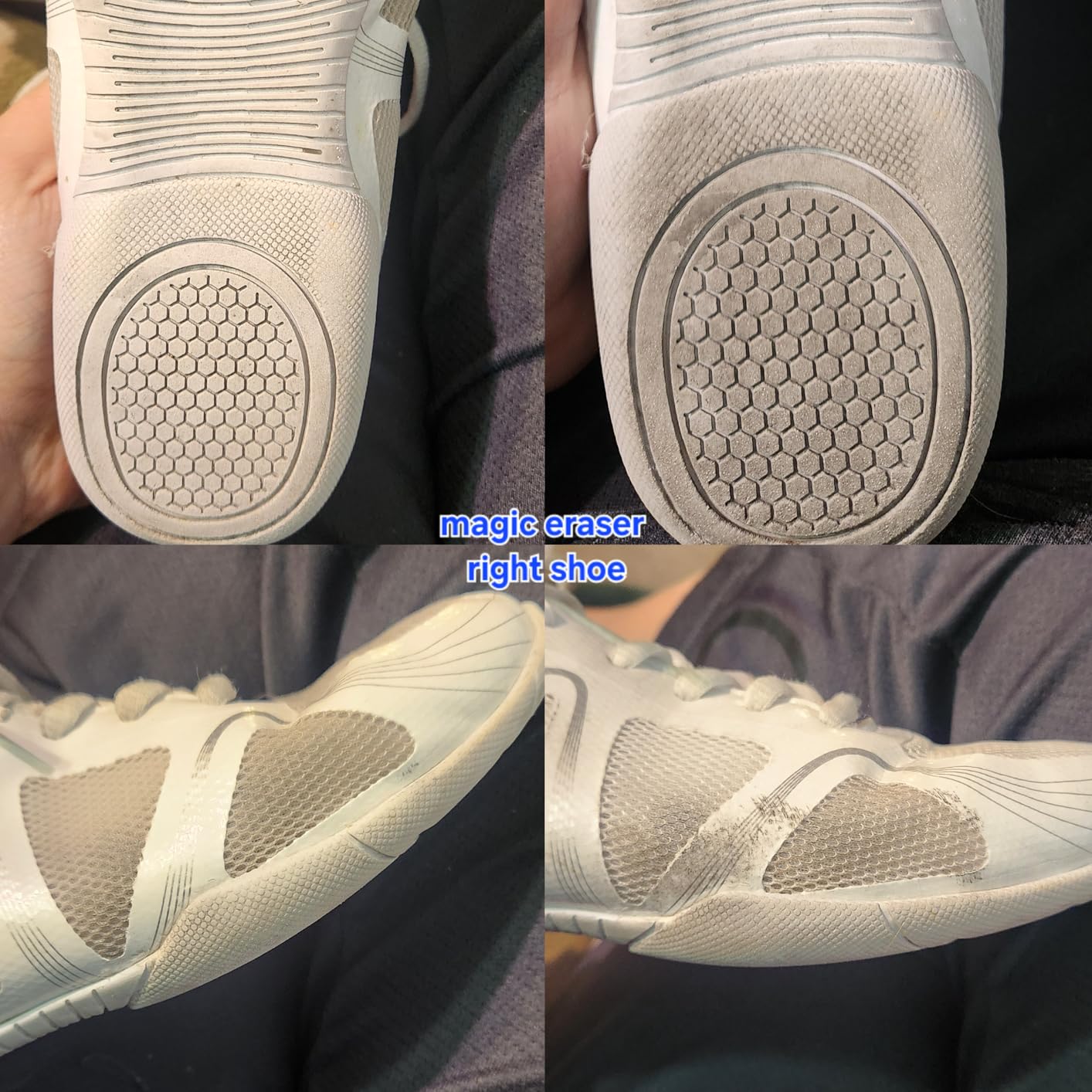 SneakERASERS dual-sided cleaning sponges with white cleaning face and orange scrubbing side shown in tube packaging