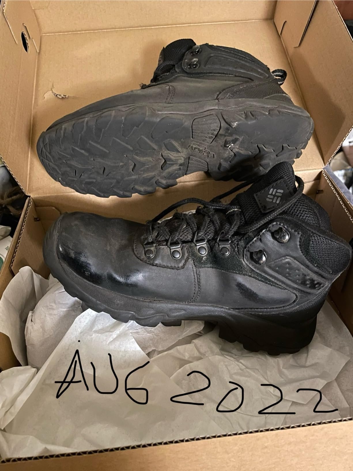 Columbia hiking boots worn in workplace setting demonstrating durability for everyday use