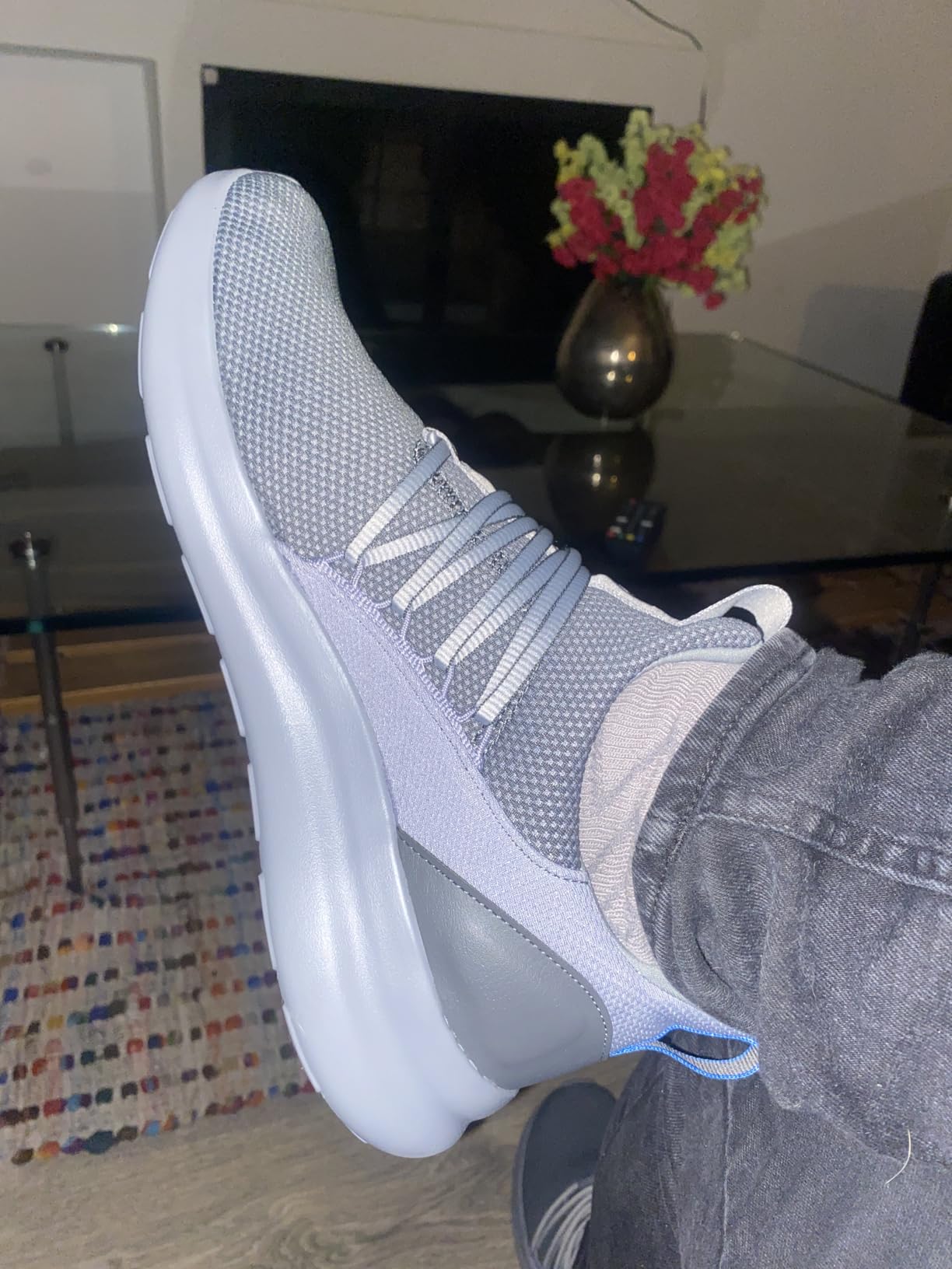 Adidas Lite Racer Adapt 7.0 on foot showing proper fit for standard width feet