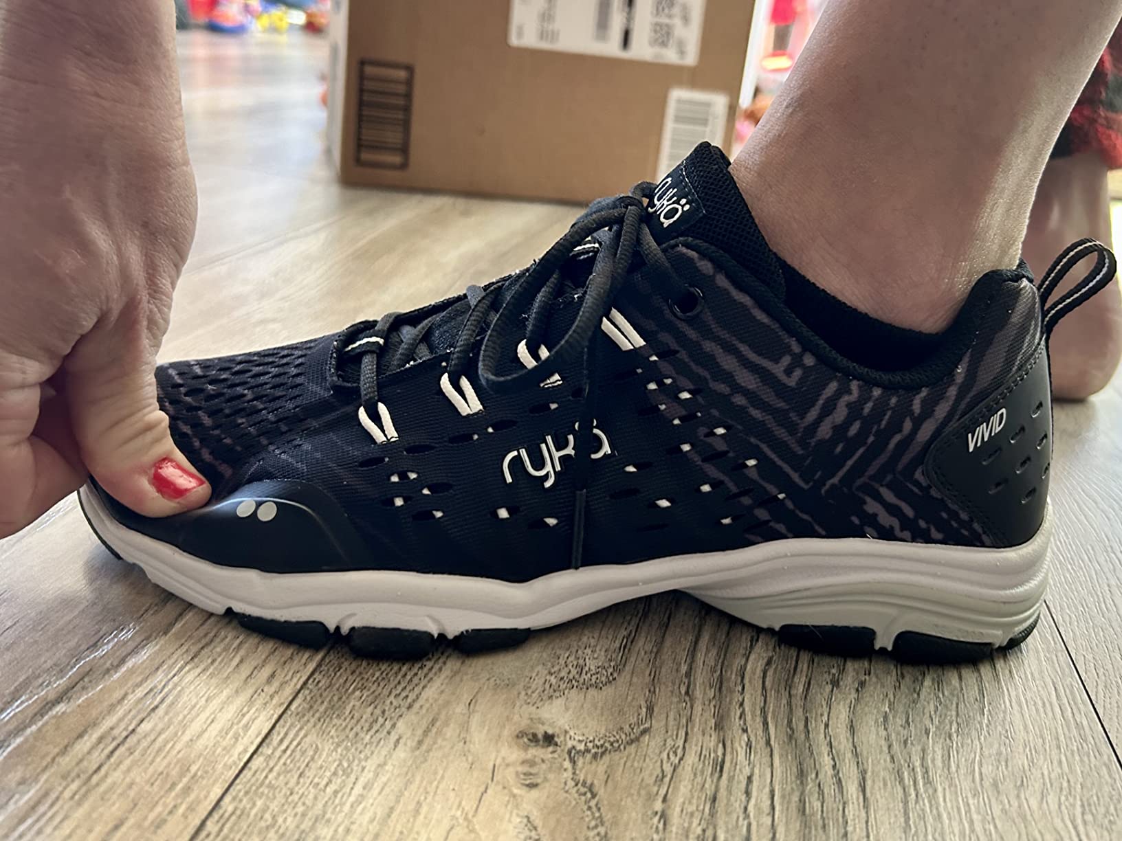 Ryka Vivid RZX women-specific fit design showing narrower heel and roomier toe box construction