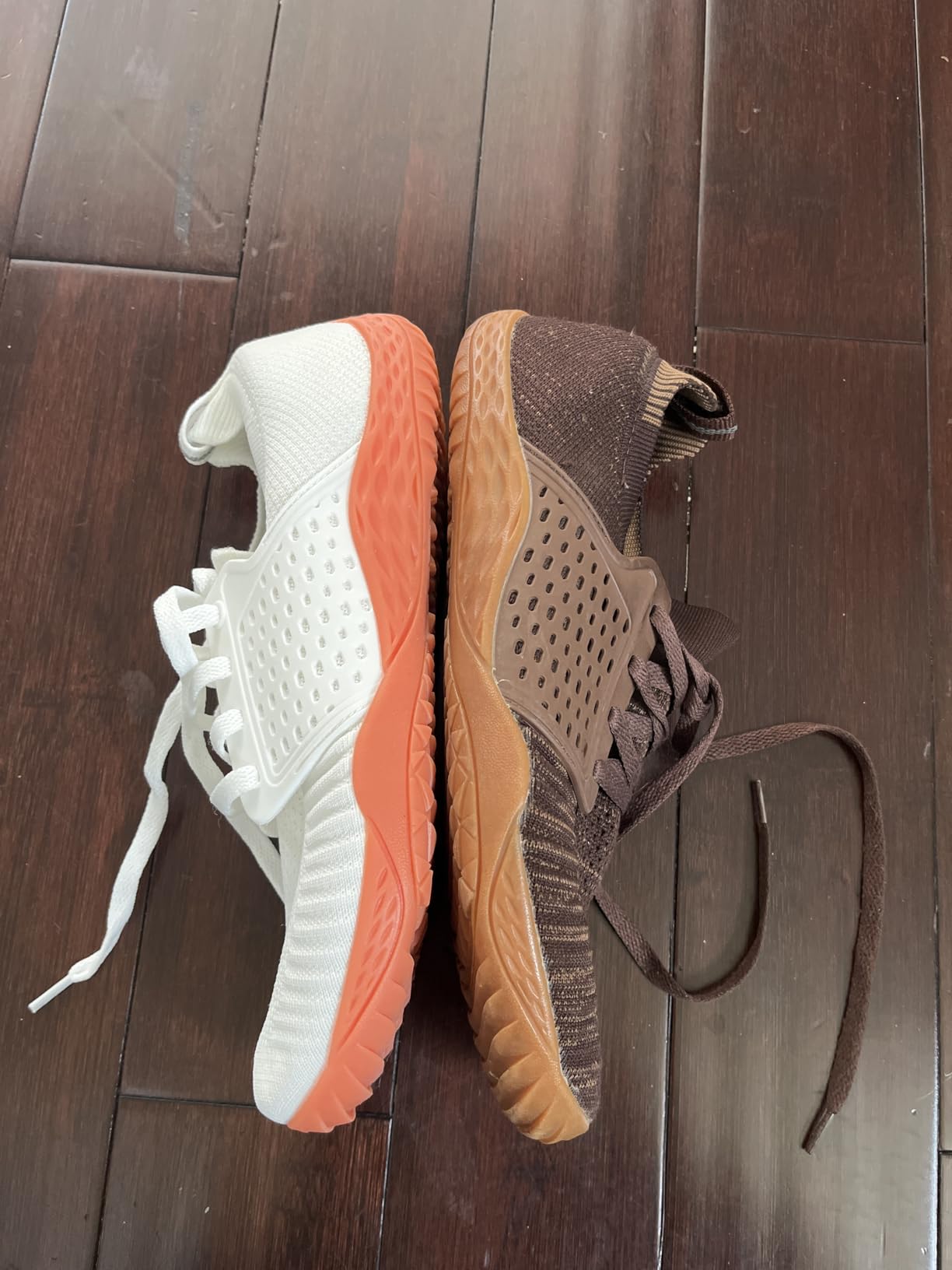 WHITIN barefoot shoes engineered knit upper and lacing system close up detail