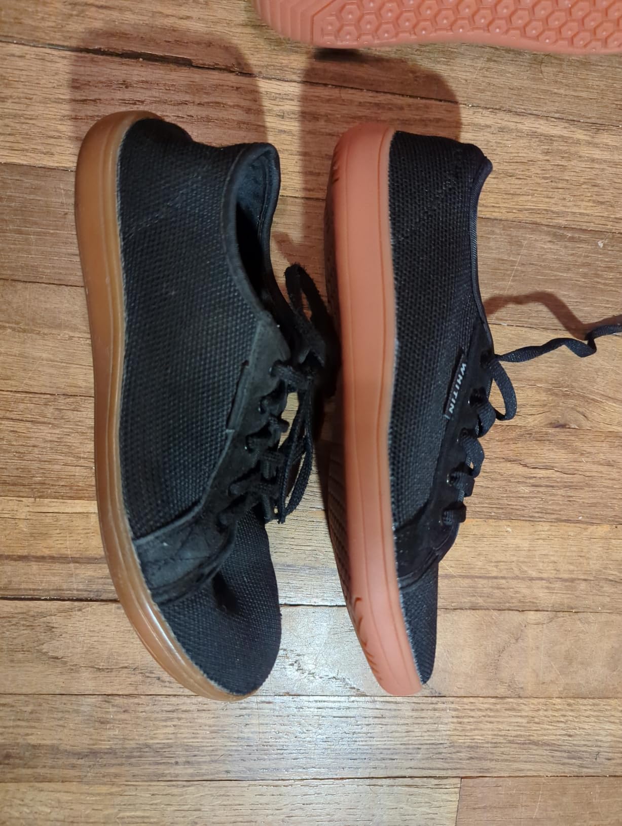 WHITIN barefoot shoes new pair vs well-worn pair demonstrating durability timeline over months of use