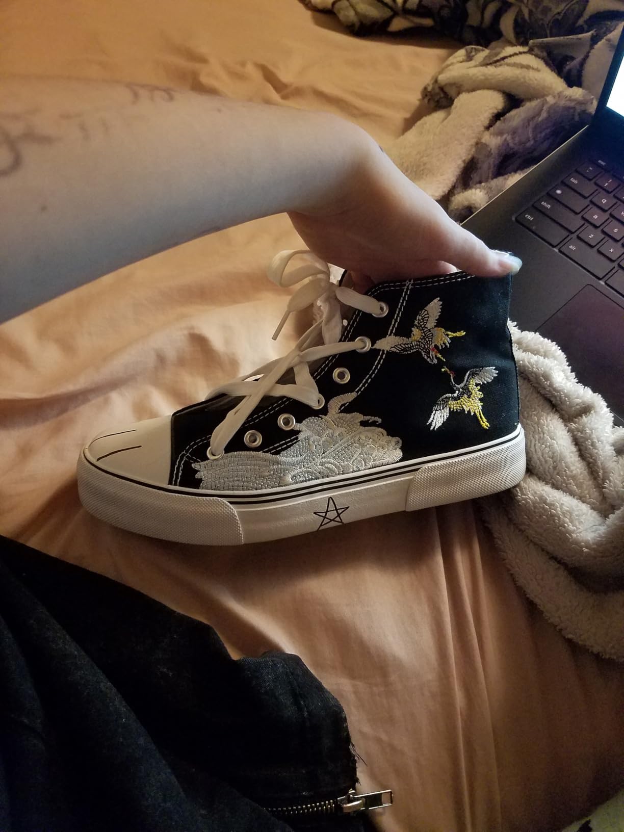 hash bubbie canvas sneakers showing construction quality and customization potential with personal artwork