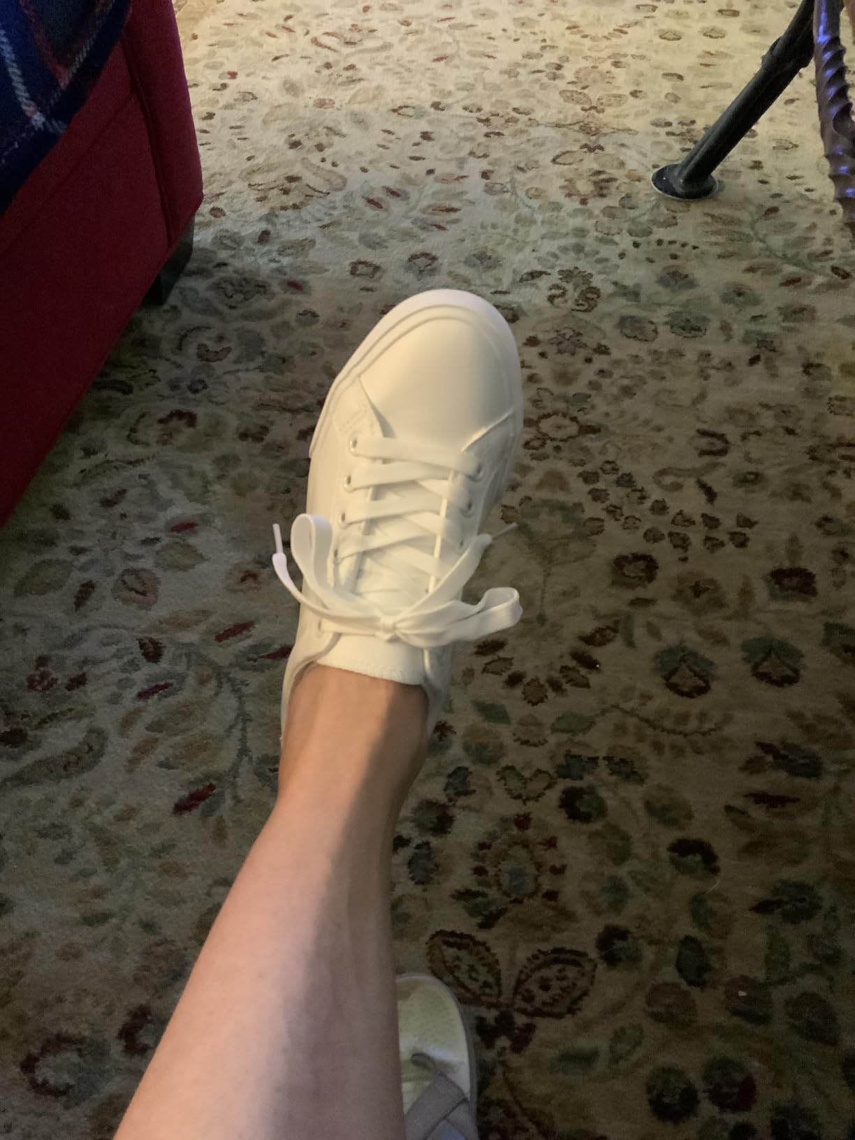 SERNIAL white tennis shoes being worn on real-world walk showing everyday use comfort