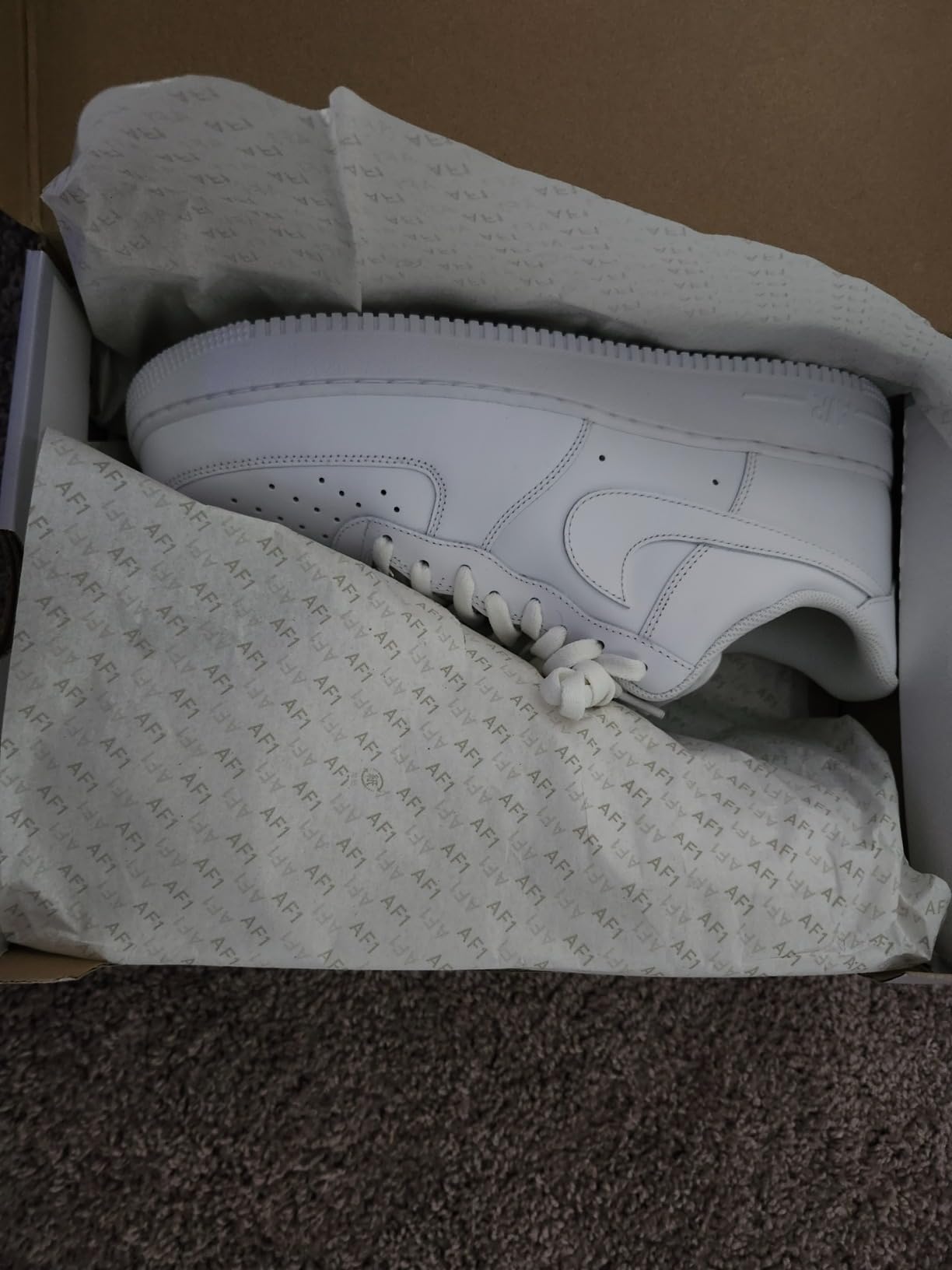 Nike Air Force 1 '07 in original box showing authentic Nike packaging and presentation
