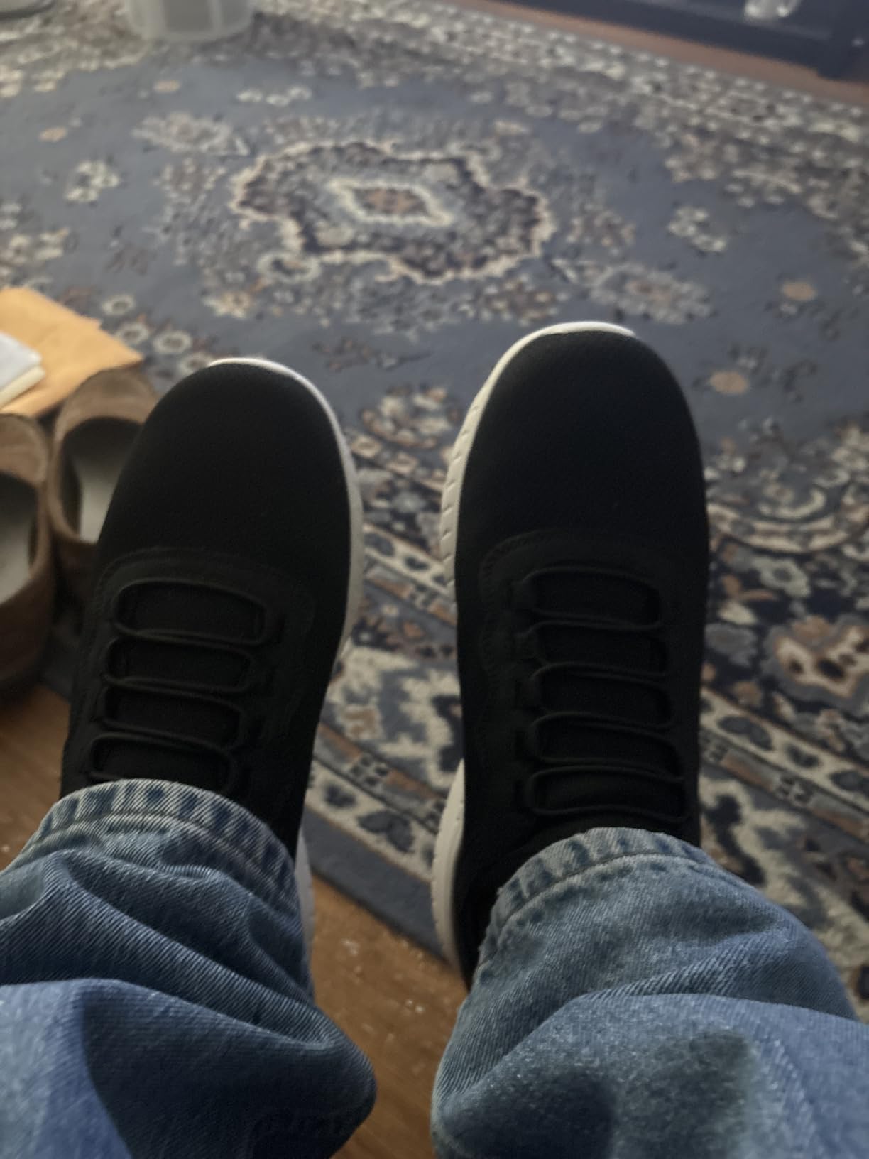 Skechers slip-ins synthetic rubber outsole pattern showing shallow tread design and traction characteristics