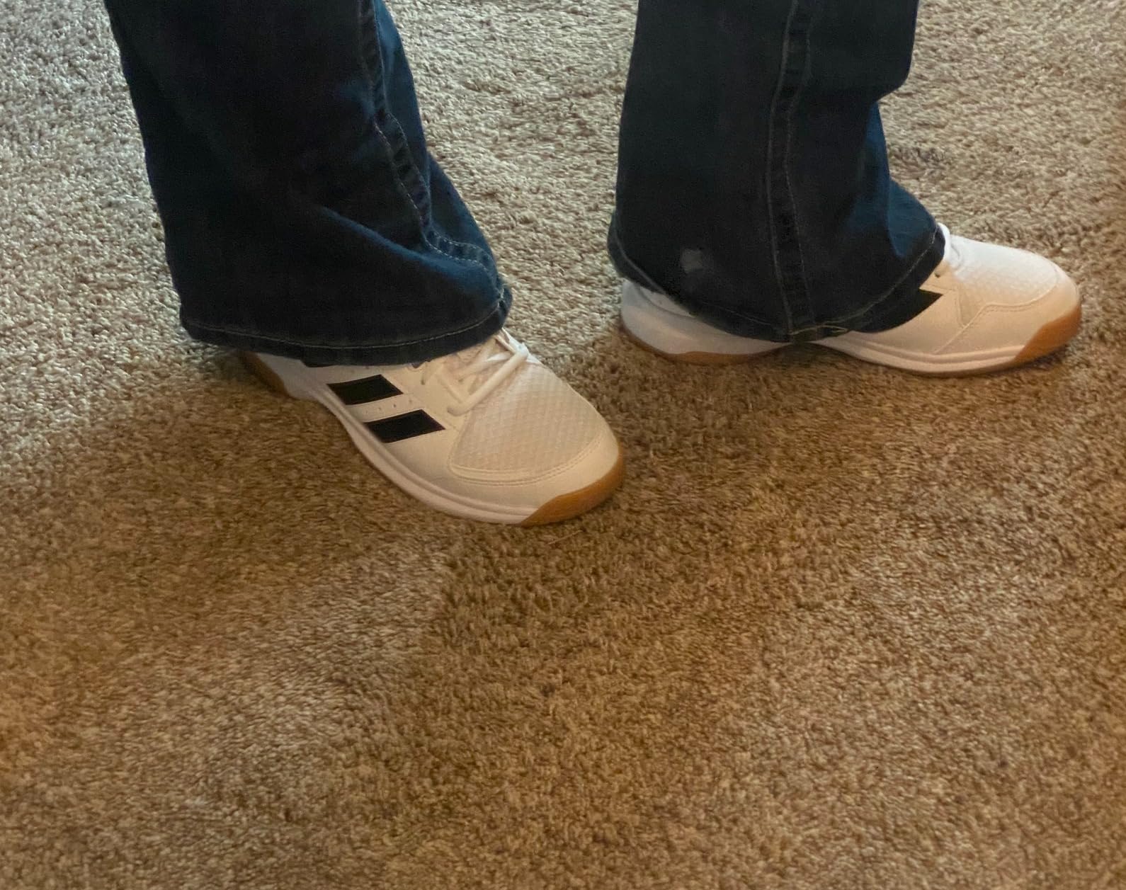 adidas Ligra 7 showing generous toe box and width profile accommodating wide feet