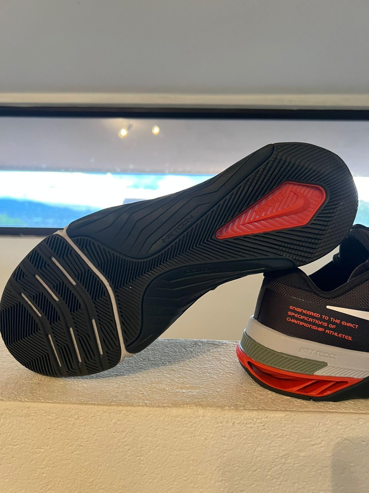 Nike Metcon 8 side profile showing lightweight mesh upper construction and rubber outsole design