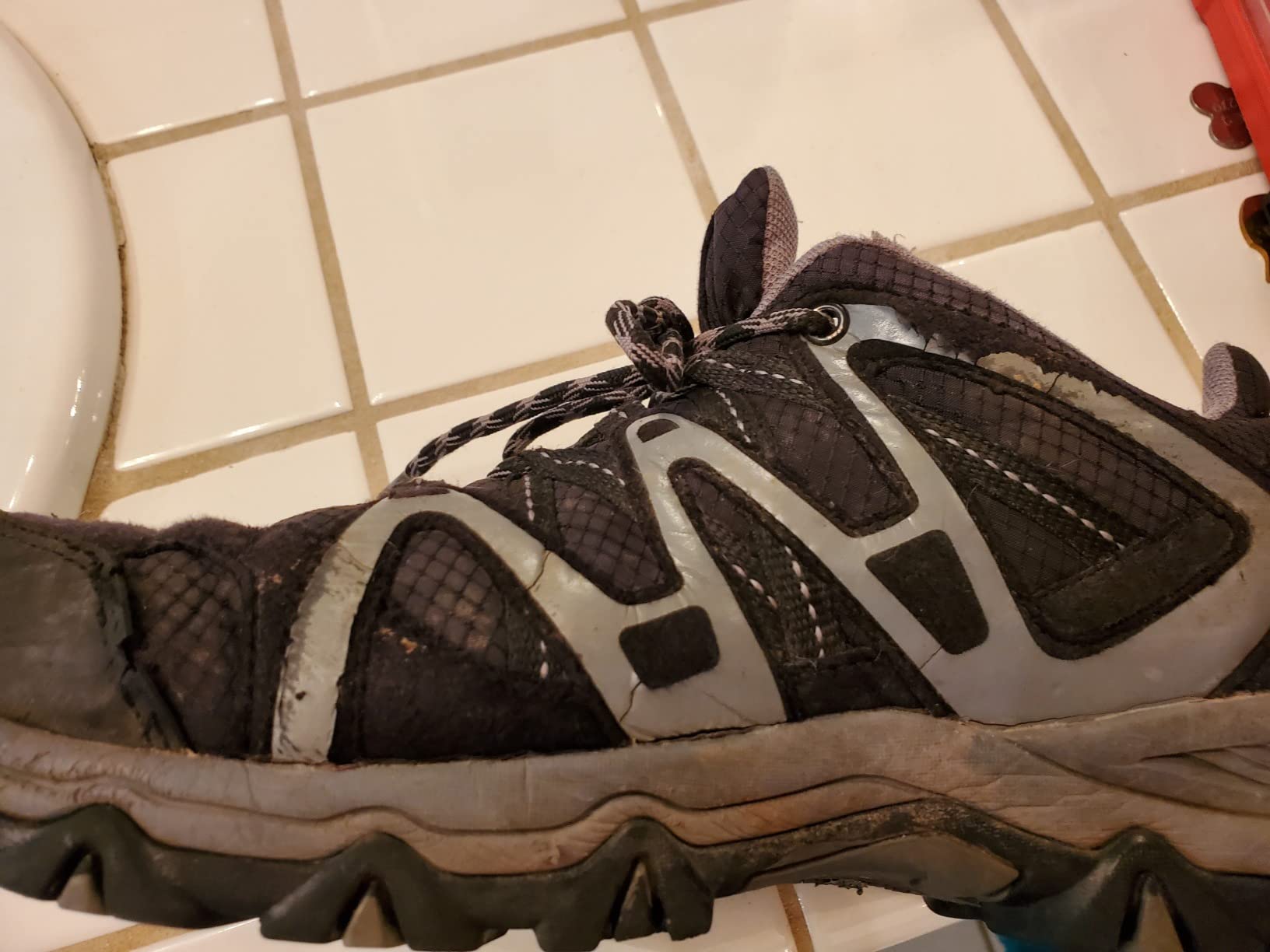 TFO hiking shoes durability assessment showing wear patterns and stress points after 156 trail miles