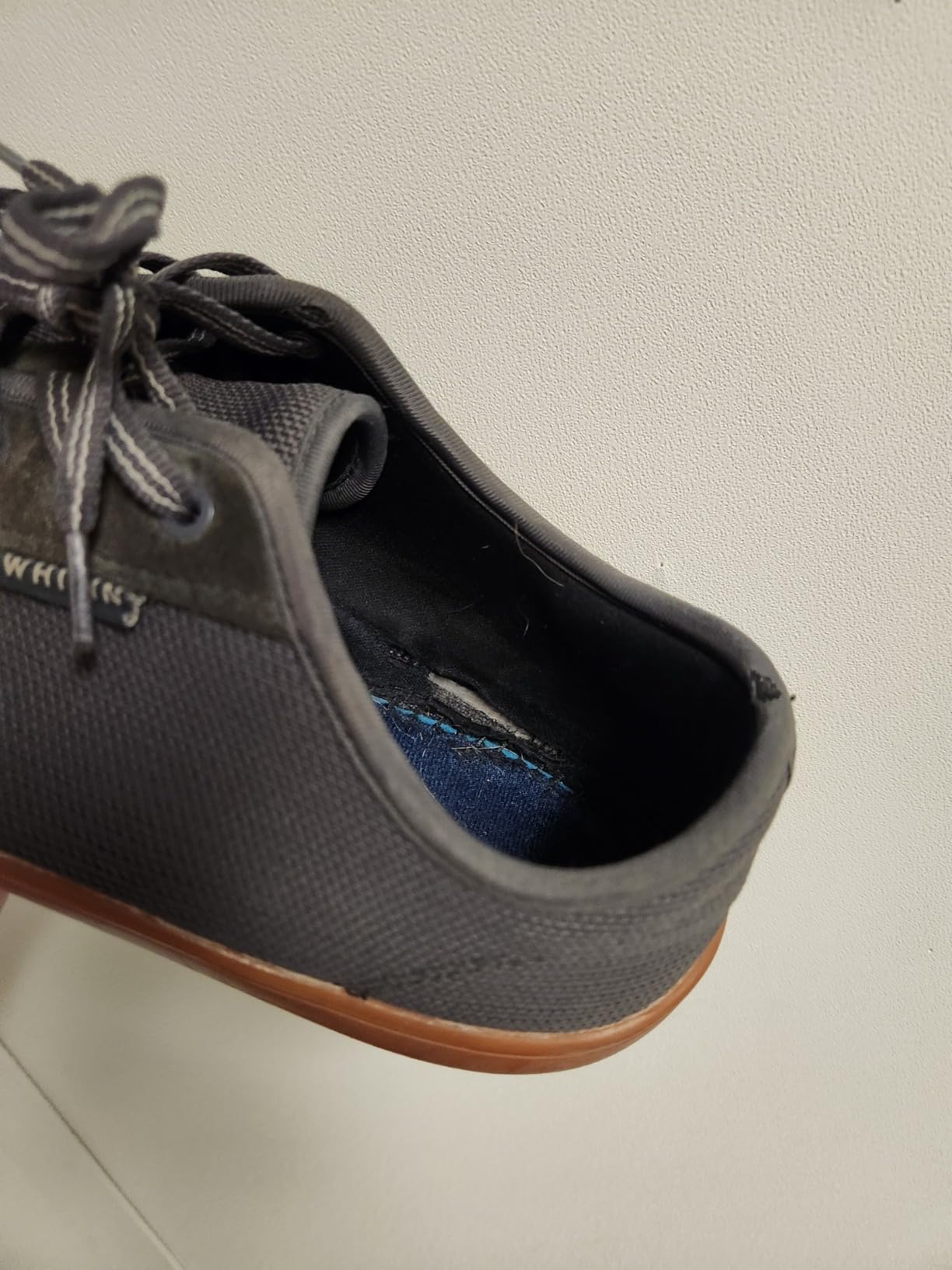 WHITIN barefoot sneakers showing wear state after extended daily use — realistic durability reference