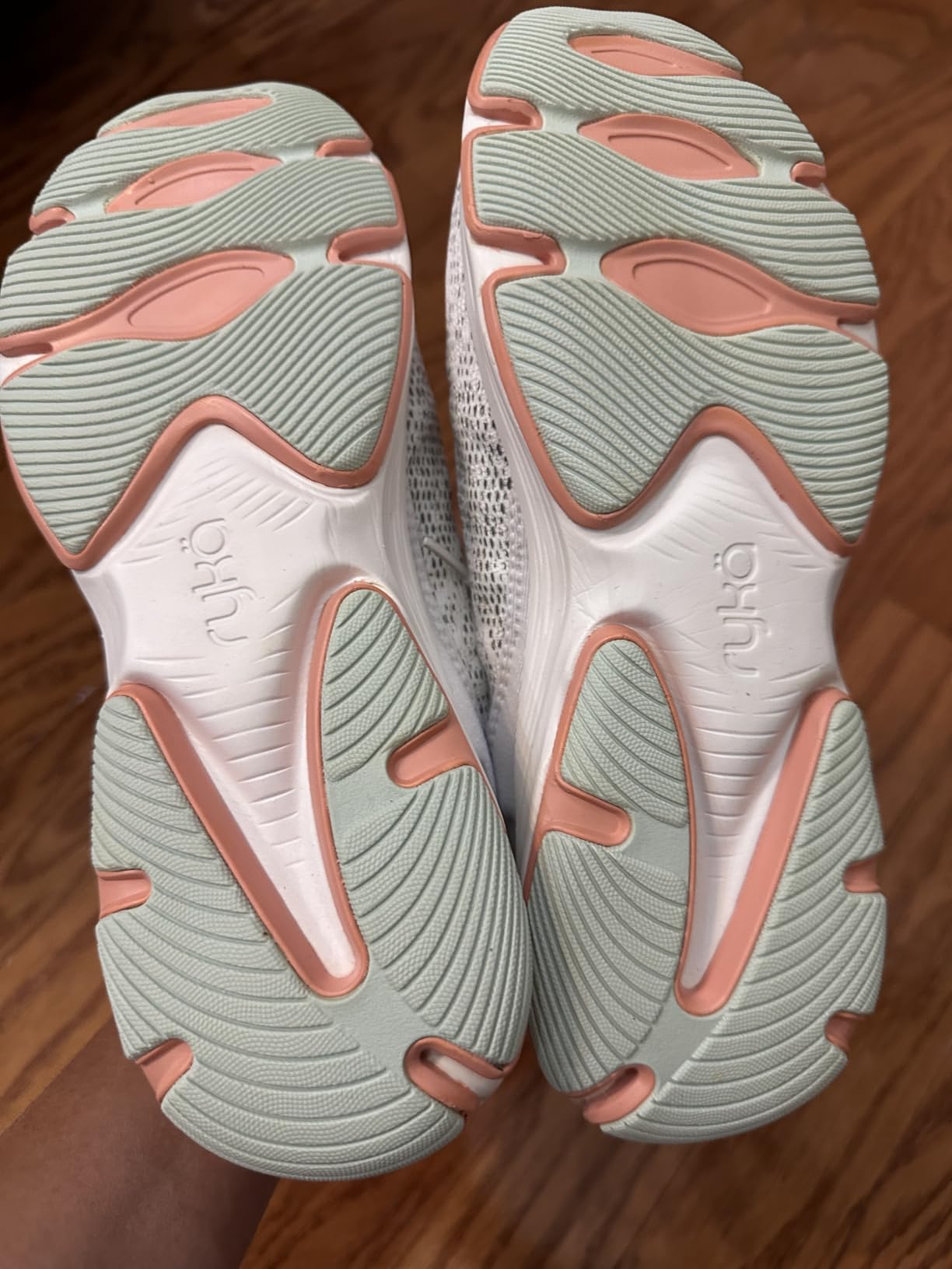 Ryka Devotion X side profile showing breathable mesh upper, midsole cushioning stack, and rubber outsole tread