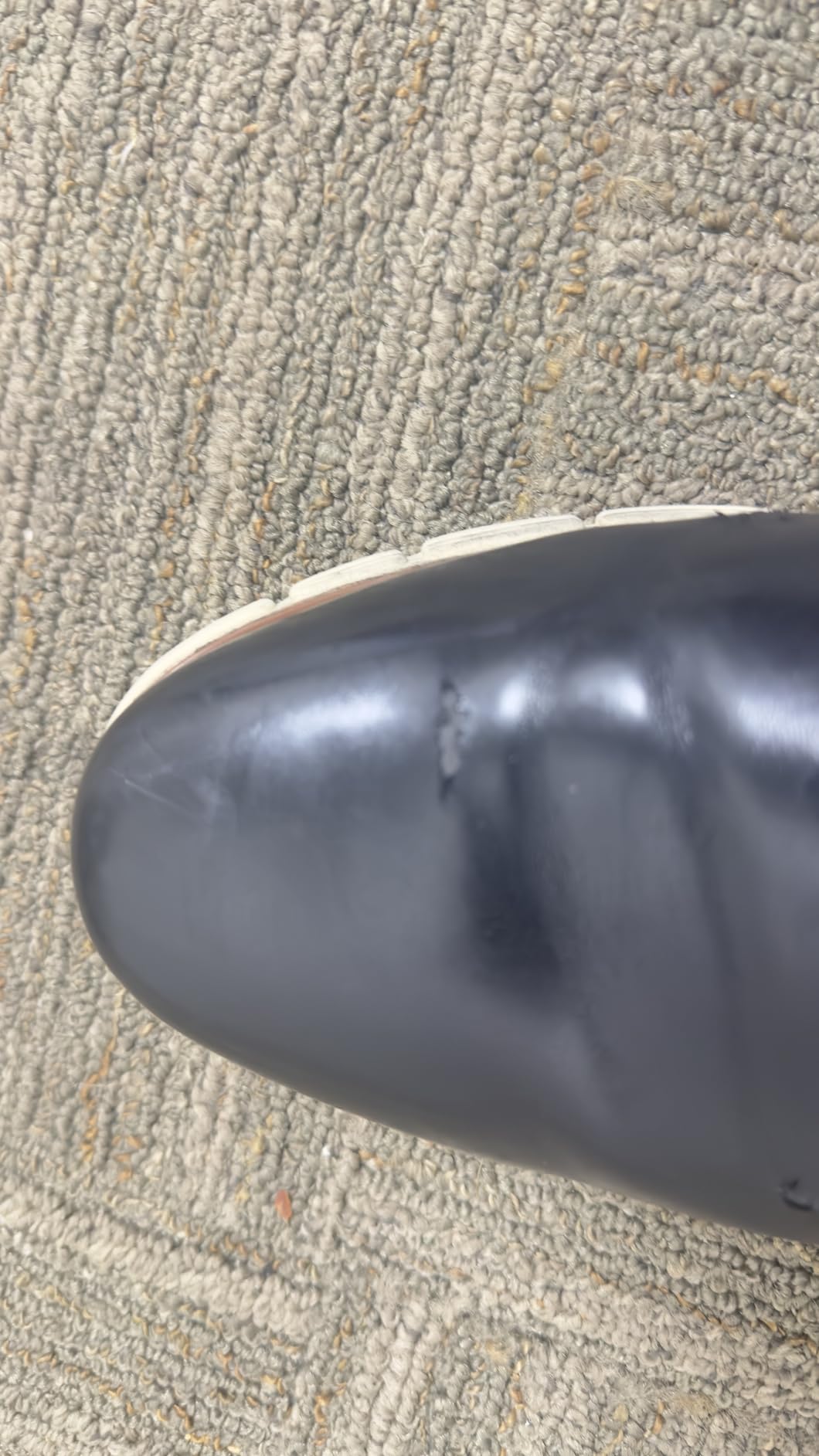 Bruno Marc Crossflex material cracking flex points mid-stage deterioration showing synthetic upper breakdown stress zones weeks of wear