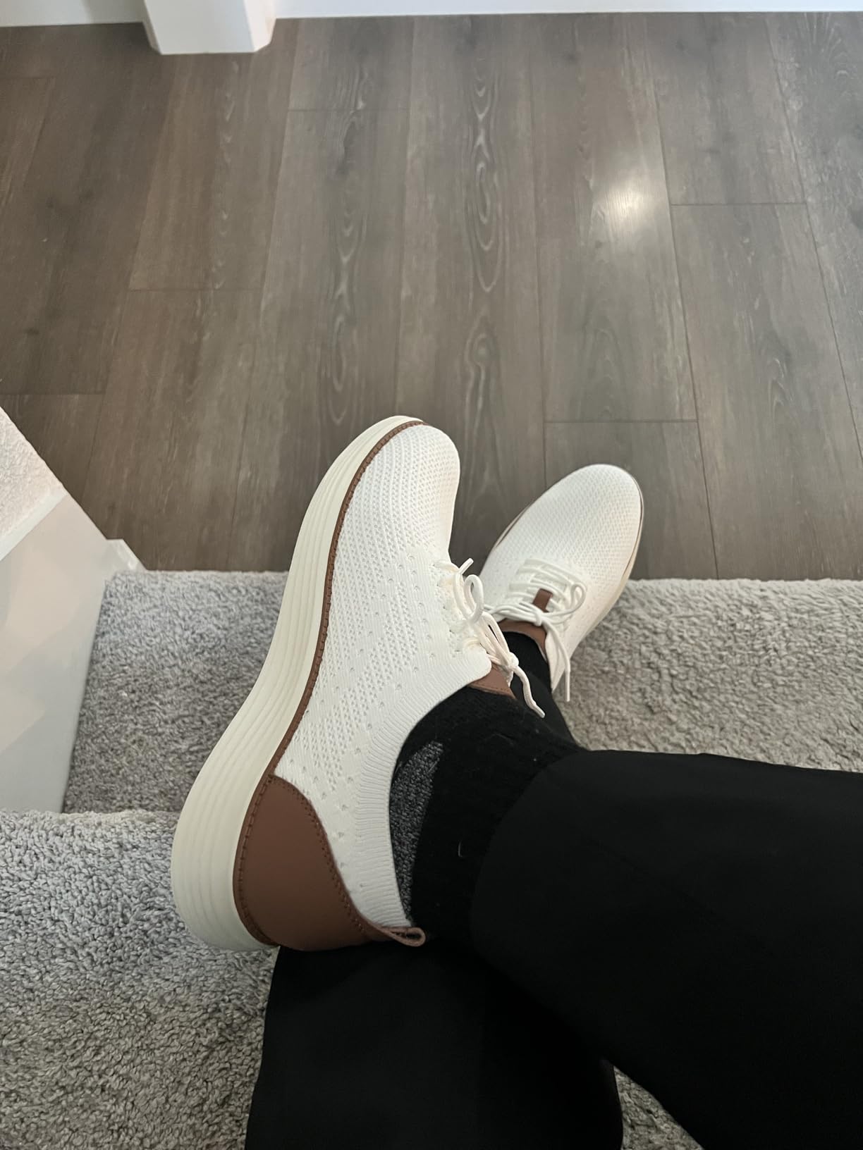 VILOCY sneakers in professional office setting demonstrating business casual compatibility