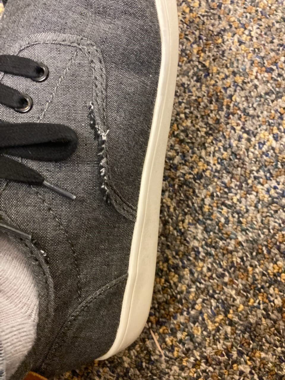 Stitching near lace area coming loose on Steve Madden Fenta