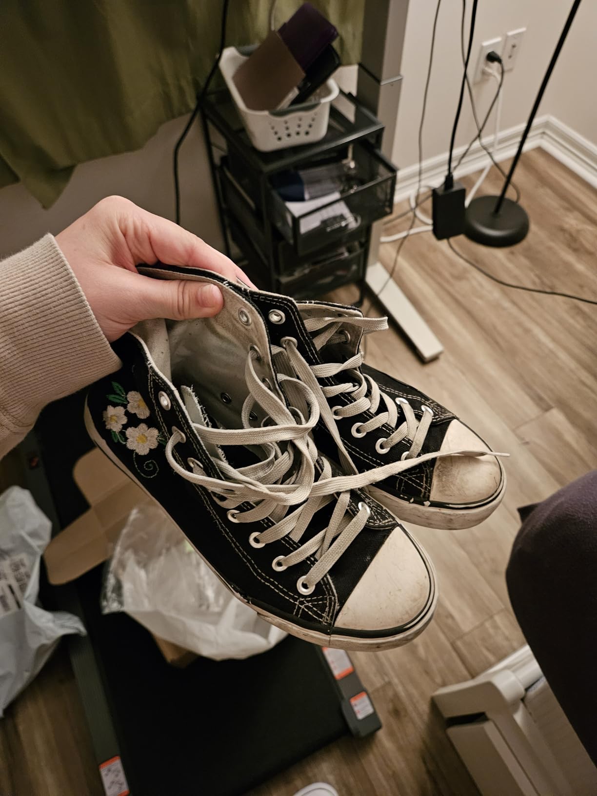hash bubbie high top showing ankle height and side profile of classic canvas sneaker silhouette