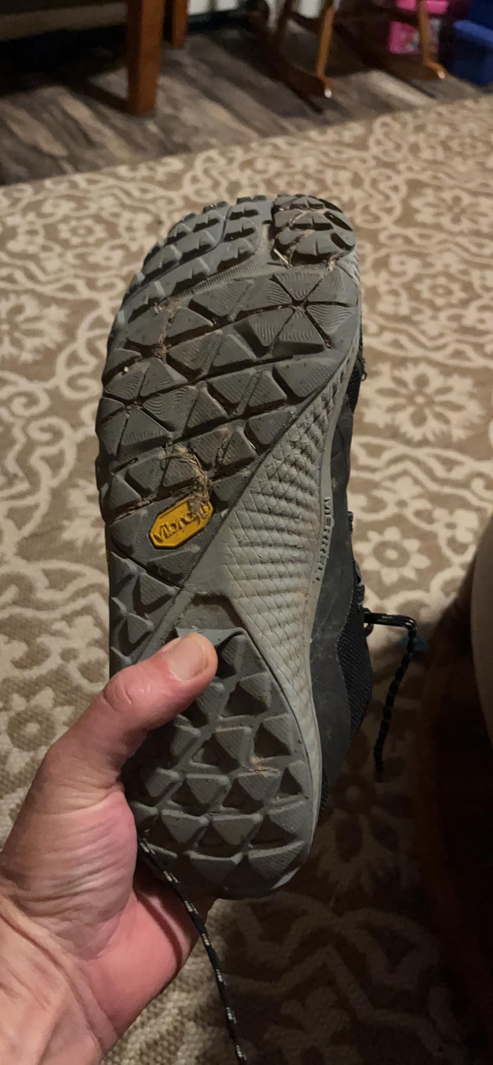 Merrell Trail Glove 6 showing construction details and recycled materials used in manufacturing