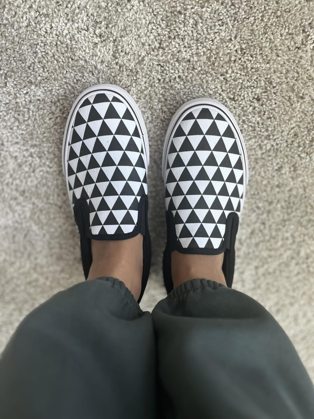 Women wearing slip-on canvas sneakers during casual everyday activities showing practical daily use
