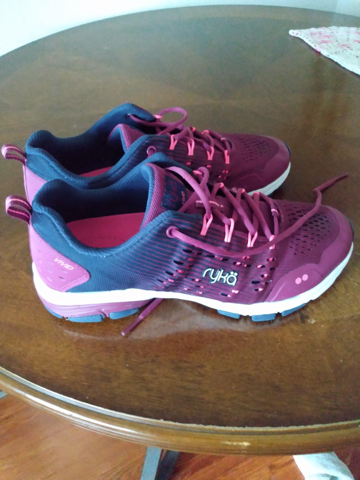 Ryka Vivid RZX after extended intensive use showing visible wear patterns on outsole and upper