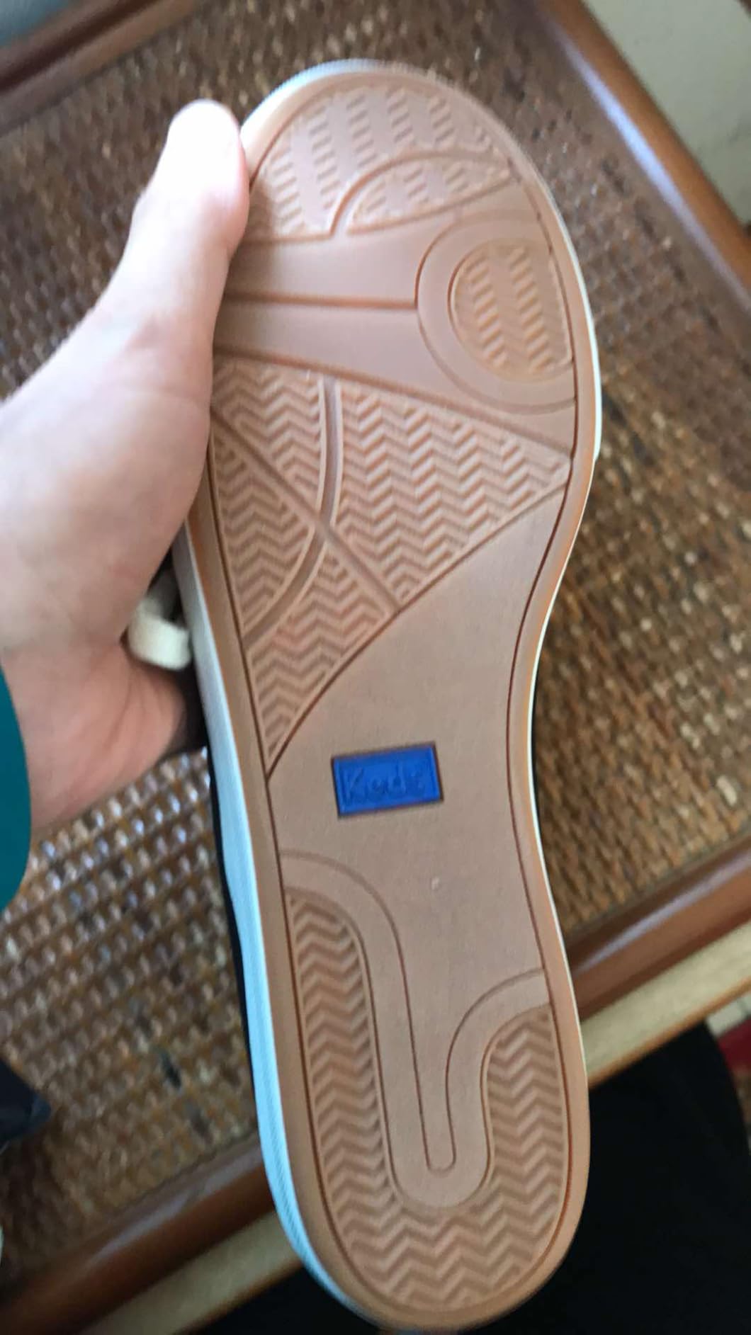 Keds sneaker interior view showing mesh lining and Softerra cushioned footbed construction