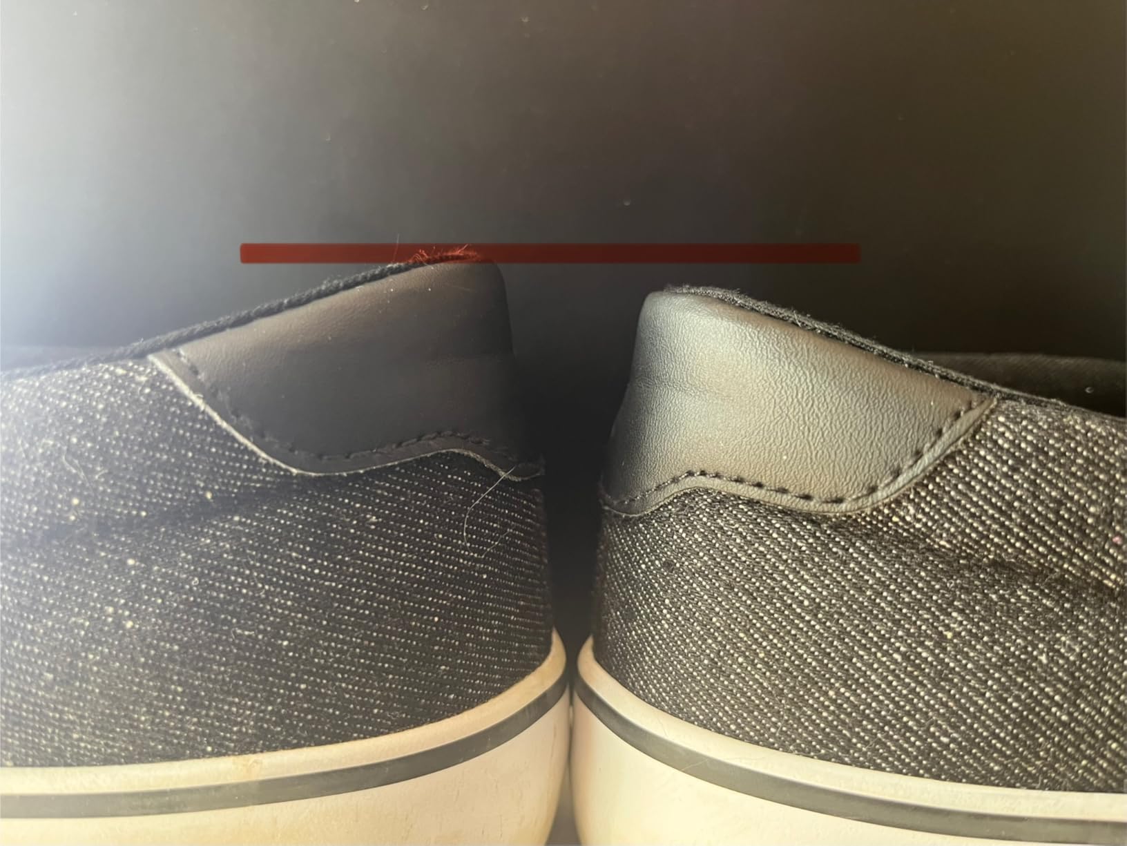 Lugz Clipper heel area showing collar support construction and quality details under testing conditions