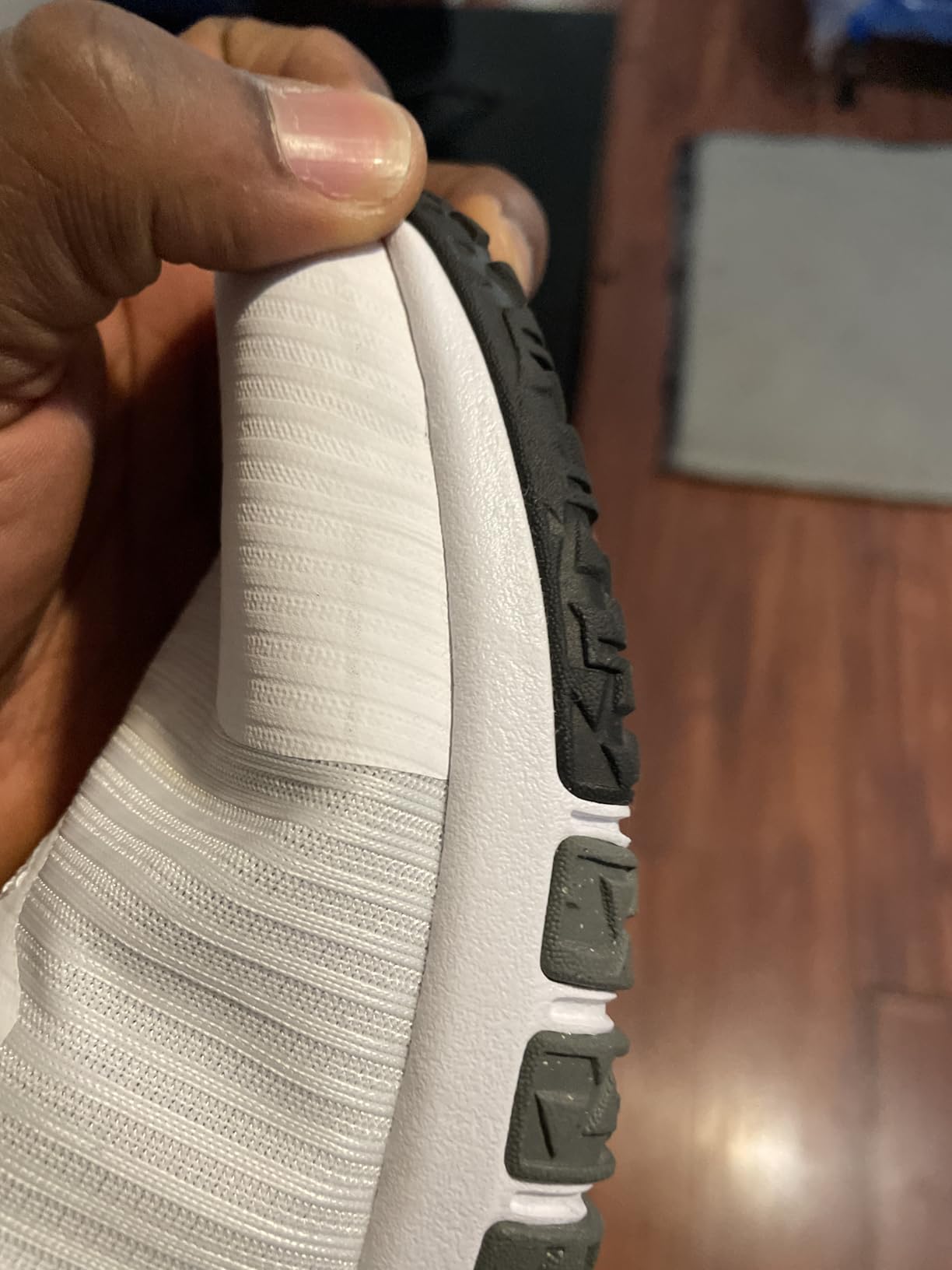 Nike Flex Control TR3 mesh upper construction detail showing breathable material and synthetic overlays