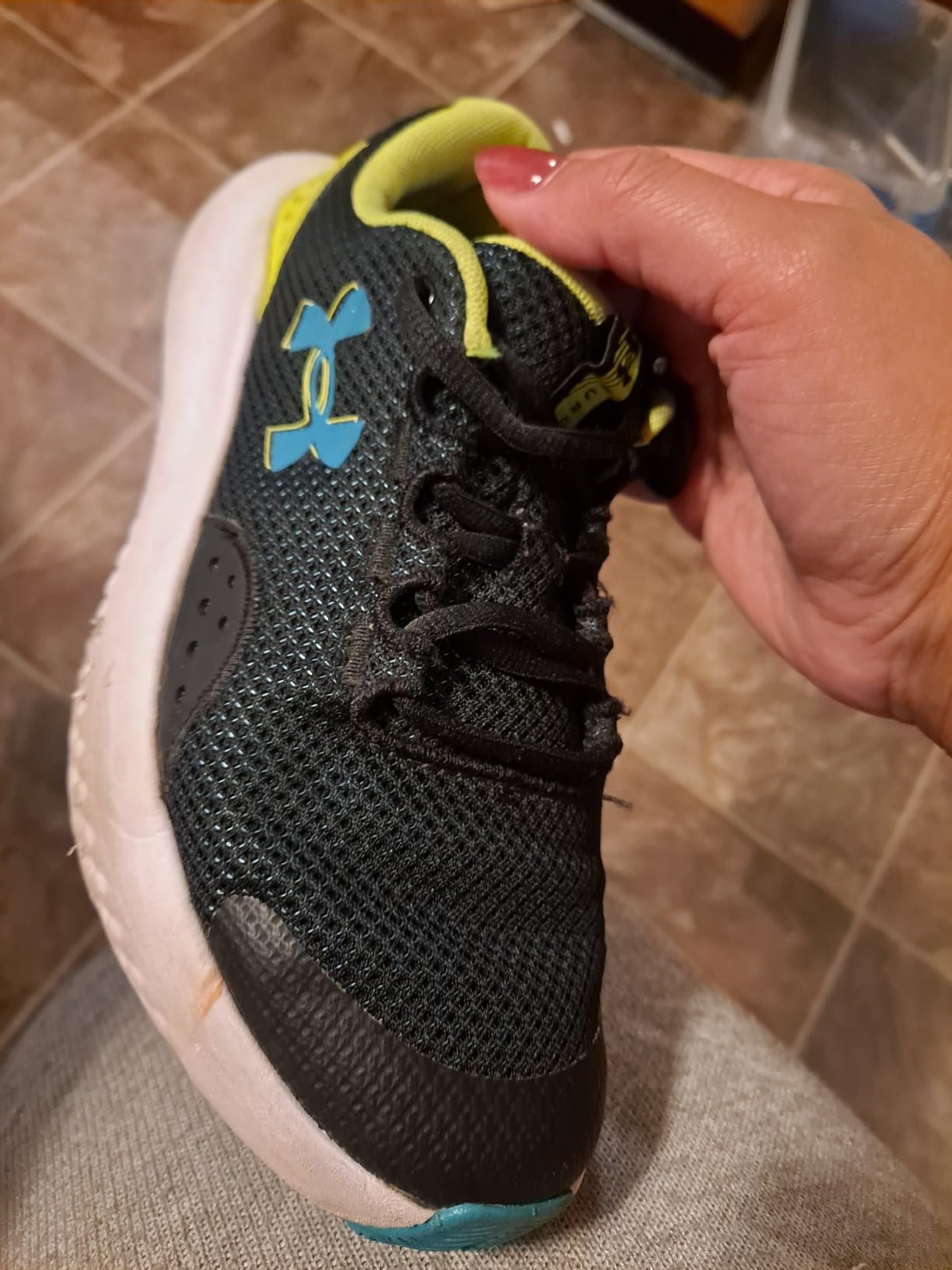 Under Armour Boys Surge 4 after six weeks of testing showing wear patterns and durability