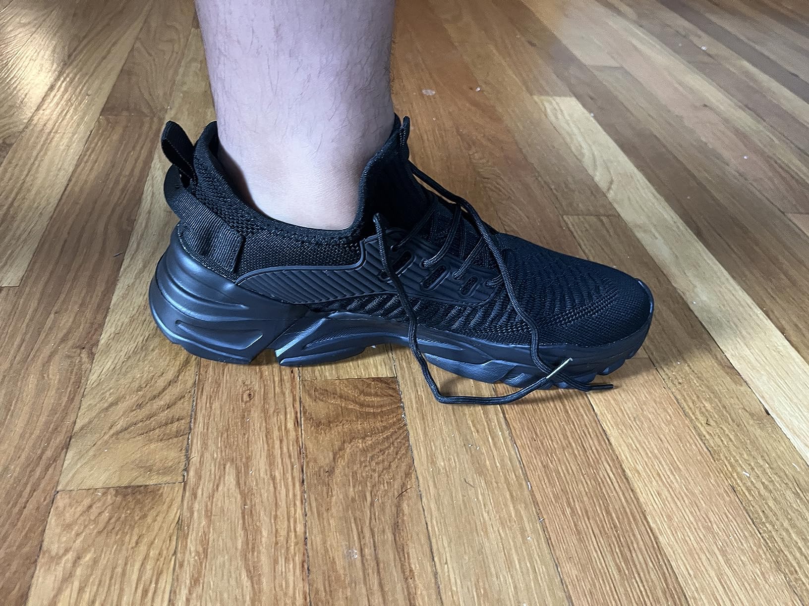 Kapsen walking shoe sole after 6 weeks of daily use showing significant wear