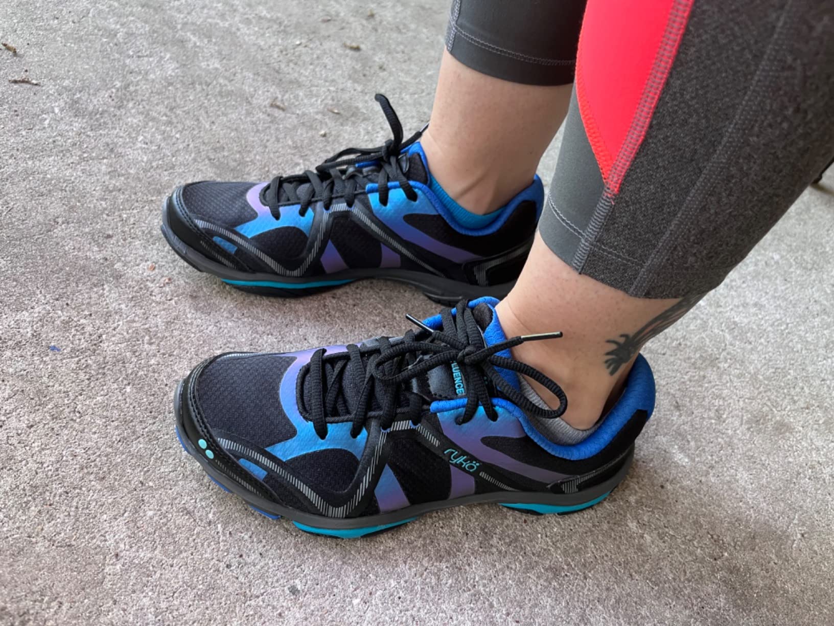 Ryka Influence Training Shoe flexibility test showing sole construction and bendability