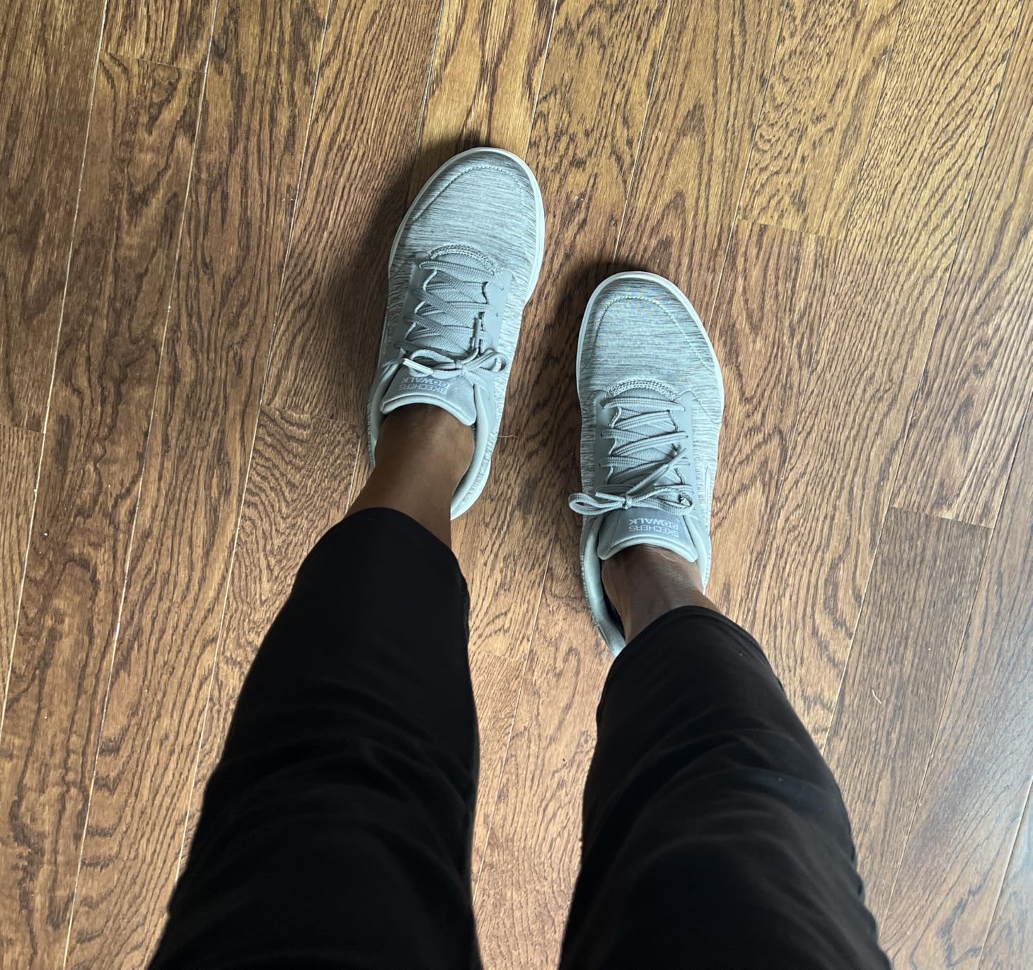 Skechers Go Walk 5-True shown during treadmill use demonstrating athletic versatility