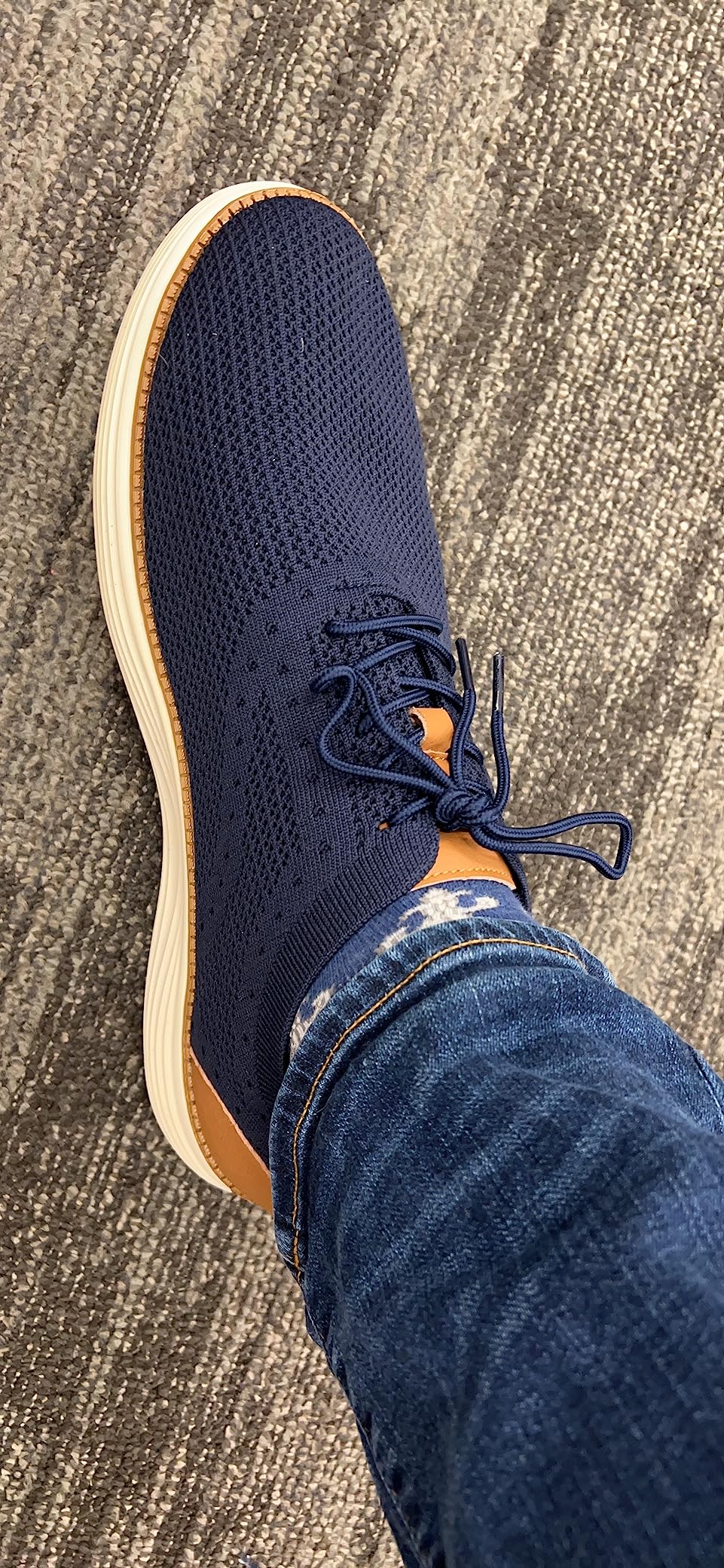 Customer using VILOCY sneakers for daily office wear showing satisfied use case
