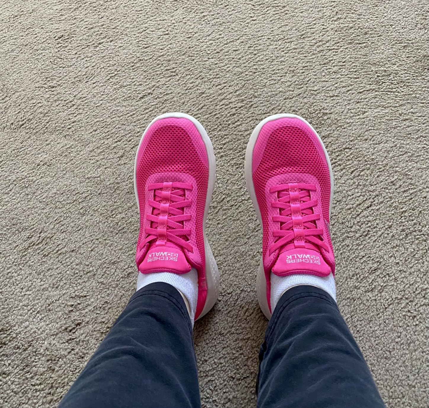 Full side view of Skechers Go Walk Flex showing complete silhouette and the hands-free slip-in design