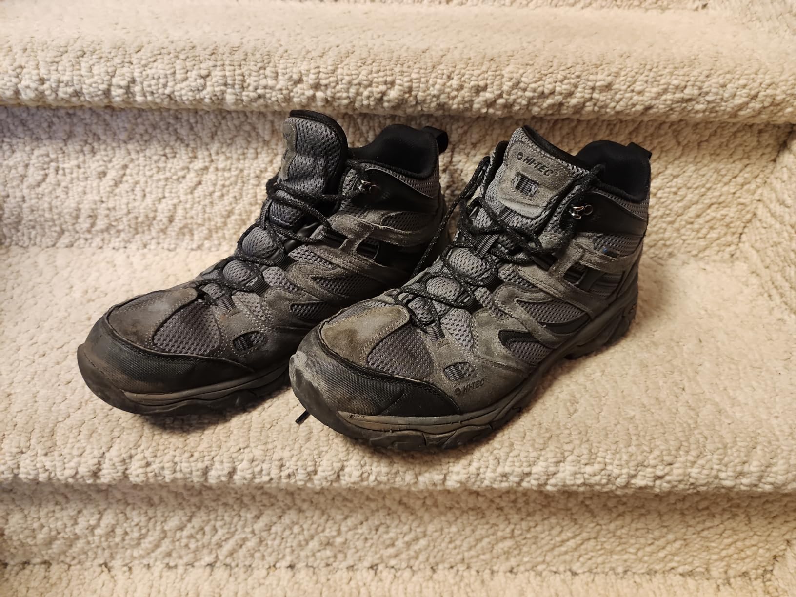 HI-TEC Ravus WP boots after extended use showing durability and wear patterns