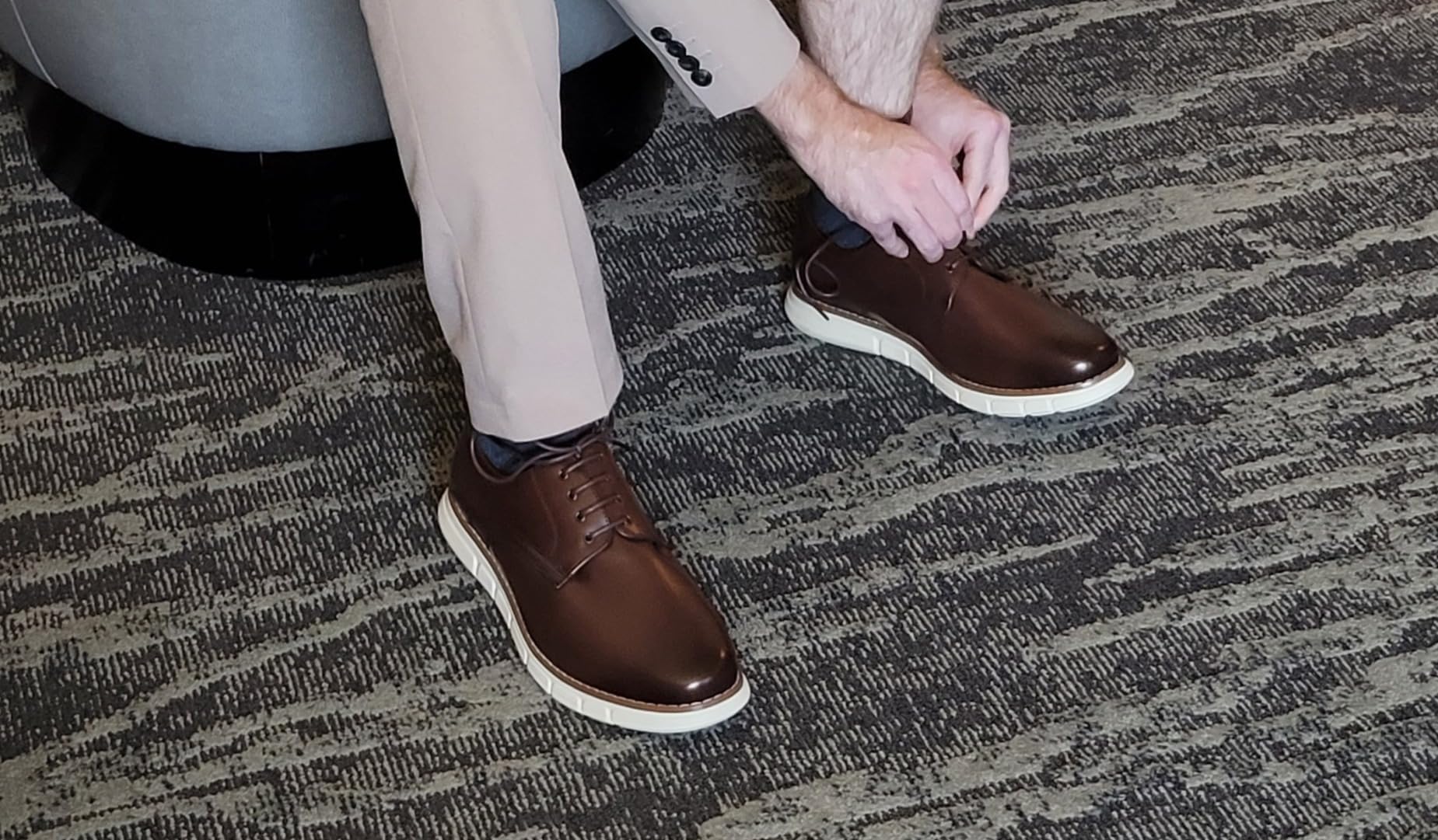 Bruno Marc Crossflex dress sneakers styled formal business attire showing versatility professional appearance event context wedding appropriate