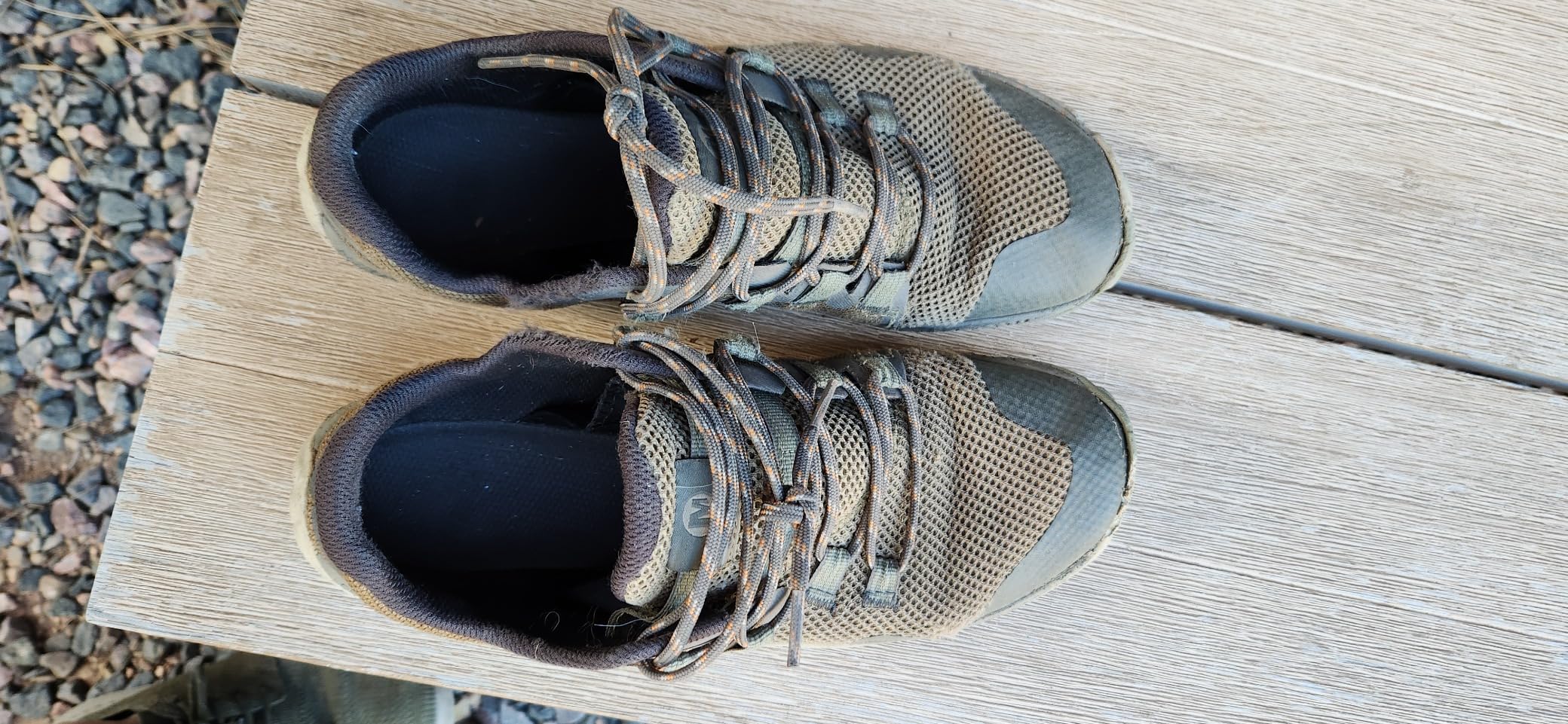 Merrell Trail Glove 6 shown after complete 8-week testing period illustrating overall condition and durability